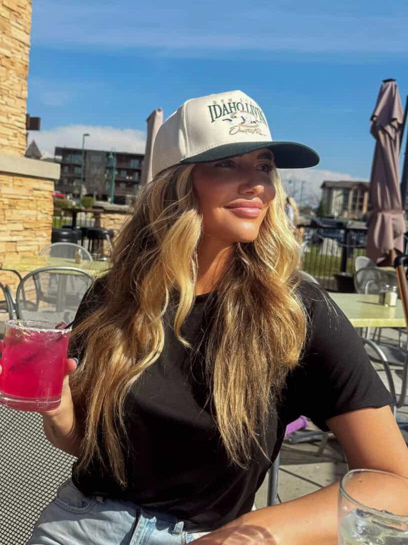 Over The Pines Retro Hat | Beige/Green