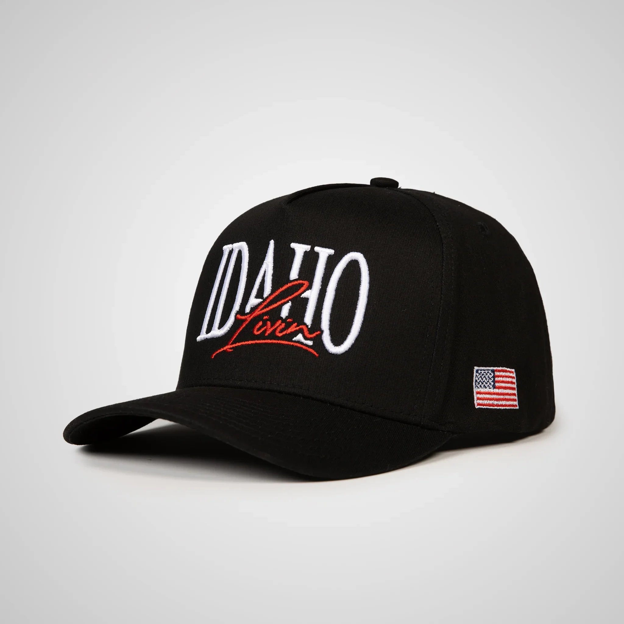 Idaho Script Flag Retro Hat - Black