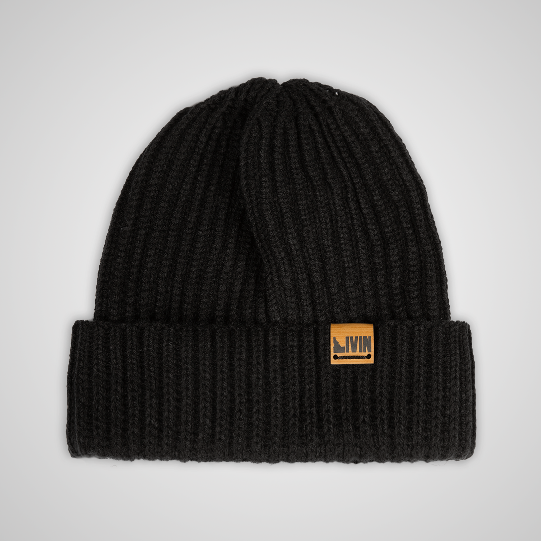 Unisex Livin Ribbed Beanie | Black - Bamboo Tag