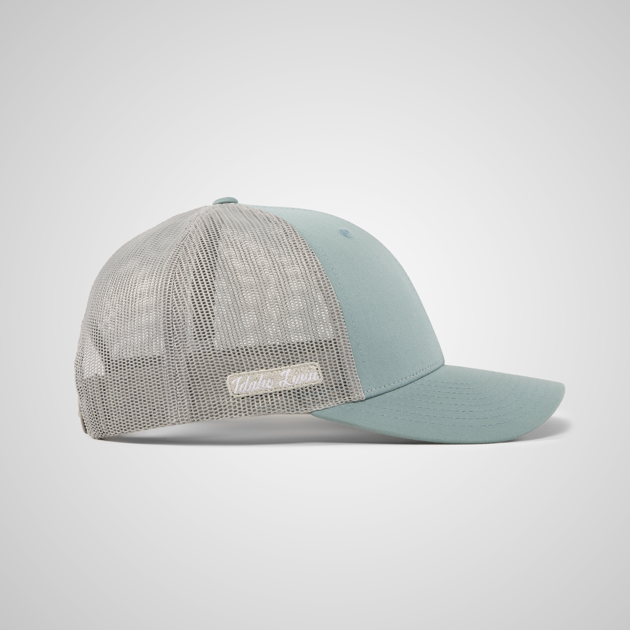 Low Profile Peak Trucker Hat | Smoke Blue/Aluminum