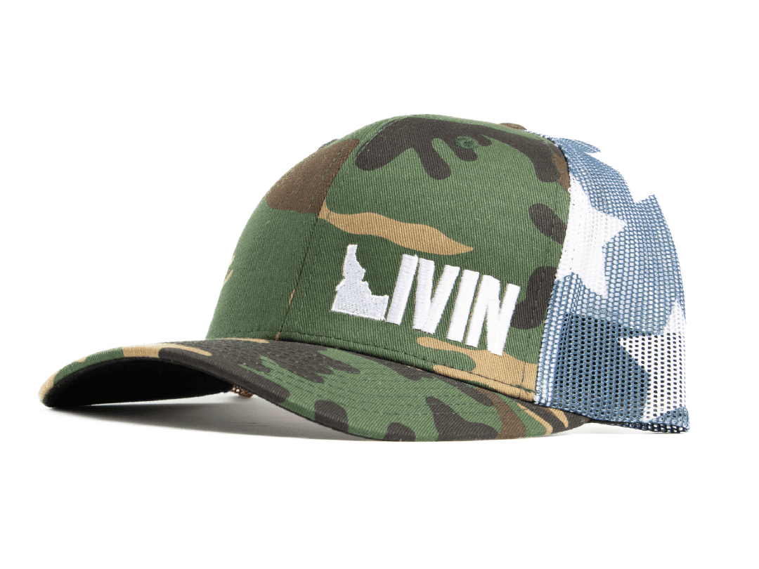 Printed Mesh Trucker Hat - Idaho Livin