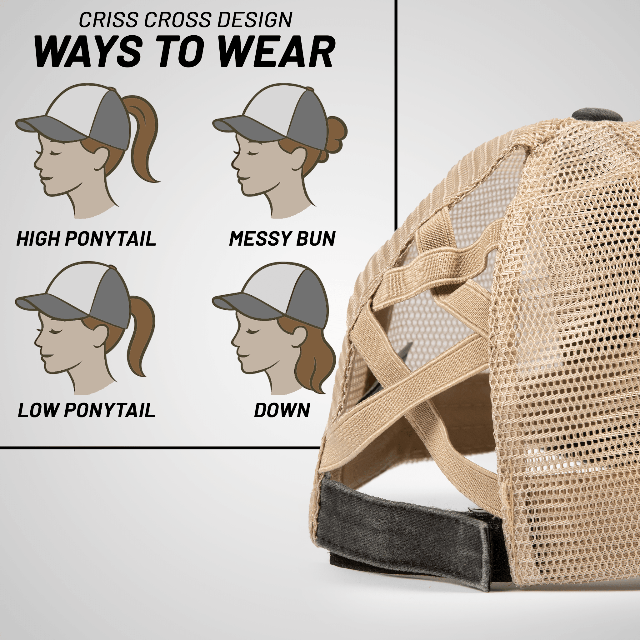 Distressed Peak Ponytail Hat