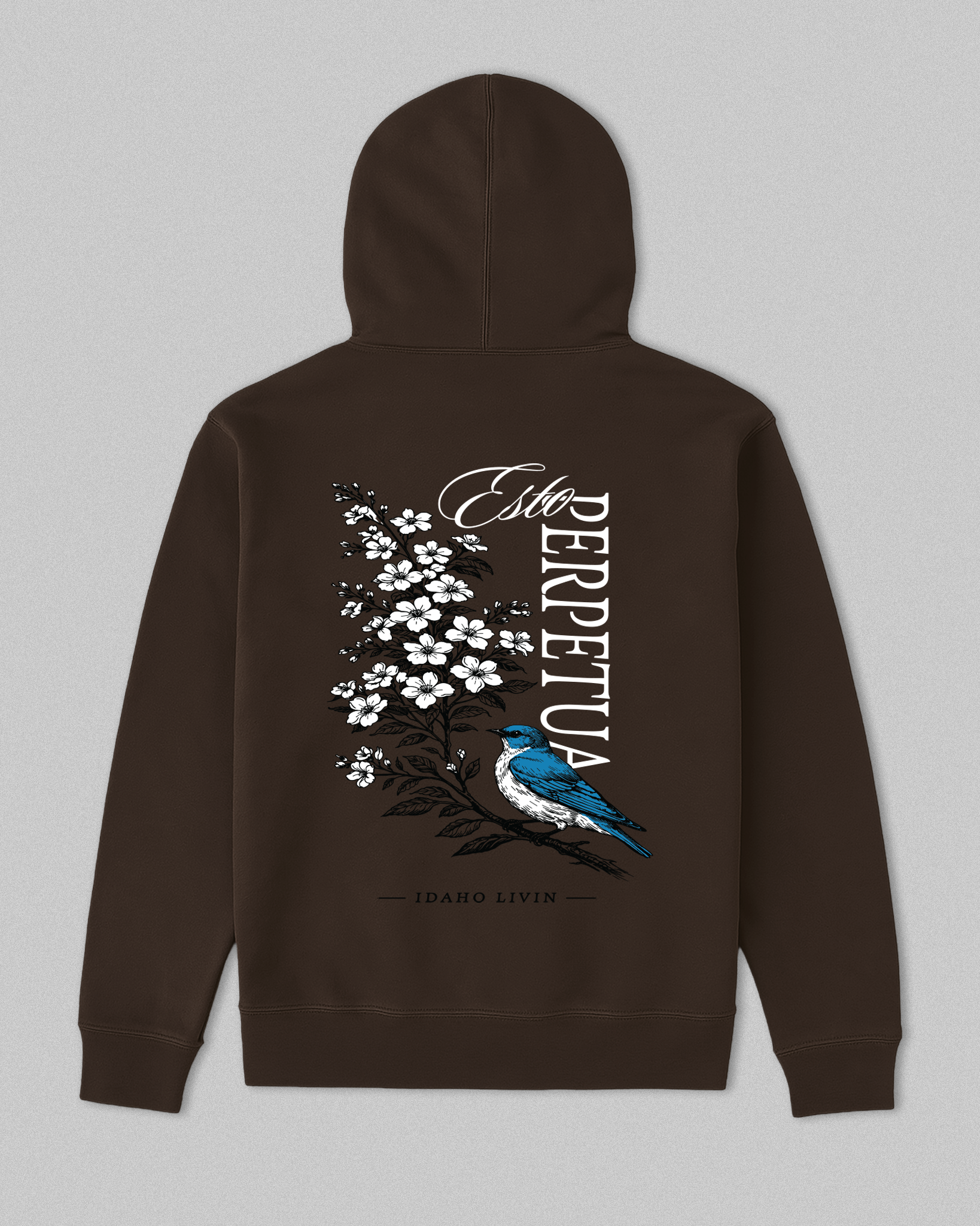 Unisex Blue Bird Heavyweight Hoodie | Dark Brown