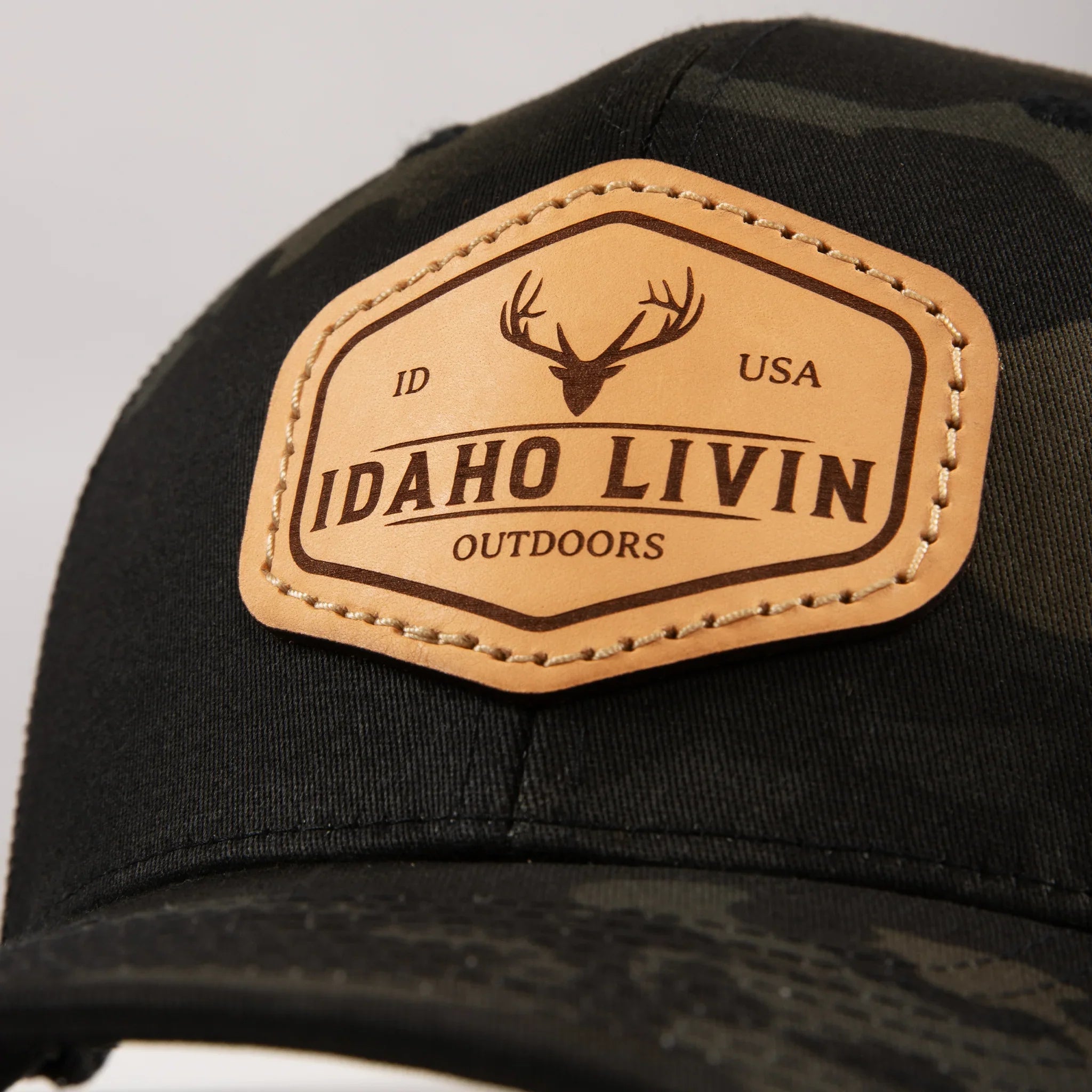 Camo Elk Patch Trucker Hat