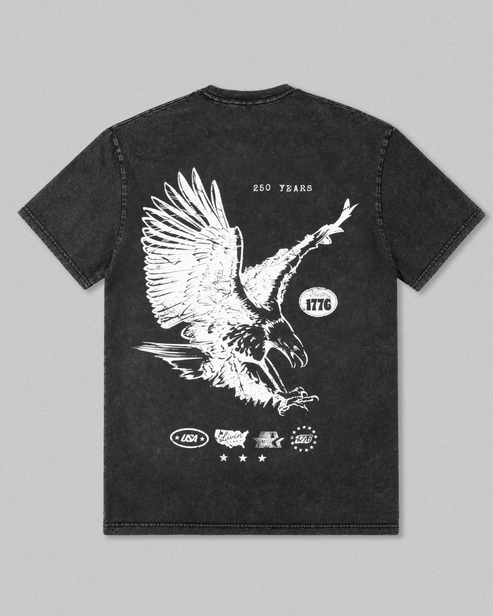 Eagle Stone Washed T-Shirt | Black