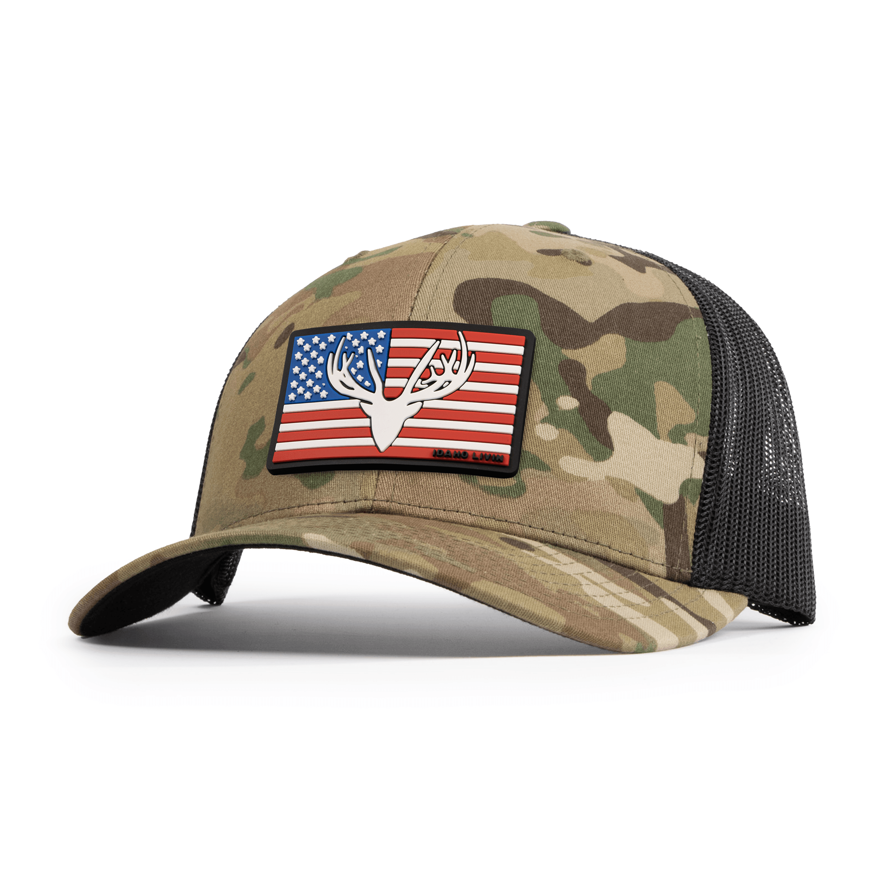 Elk Flag Multicam Trucker Hat - Idaho Livin