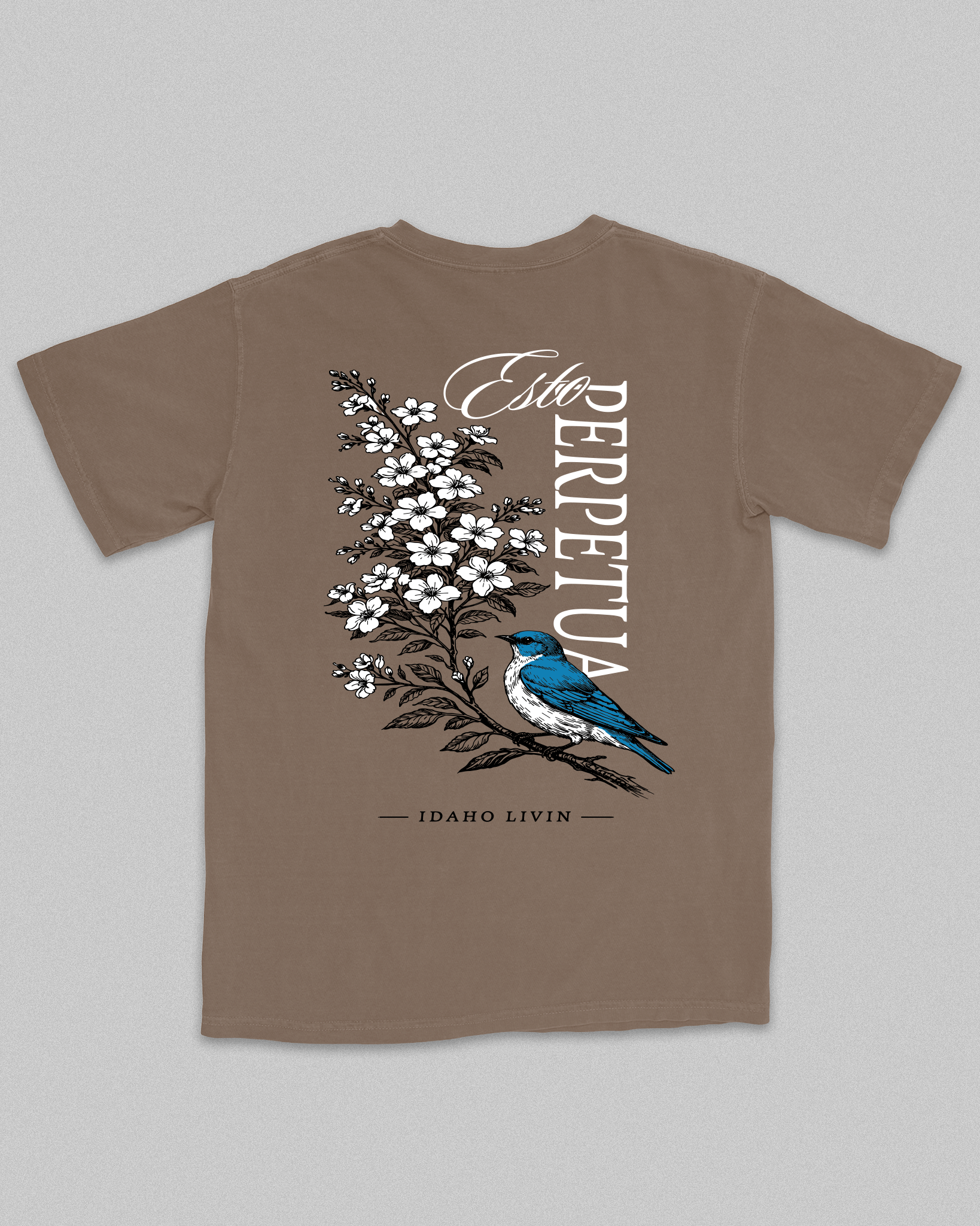 Unisex Heavyweight Blue Bird T-Shirt | Espresso
