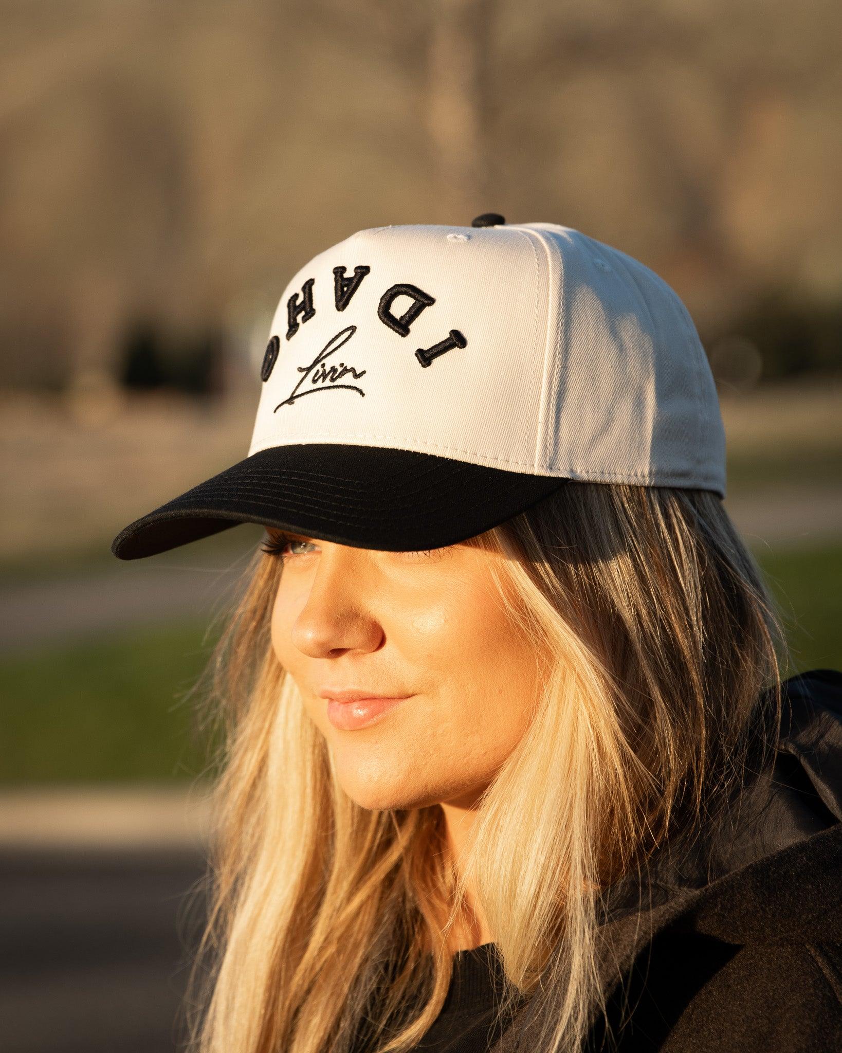 Upside Down Retro Hat - Beige/Black