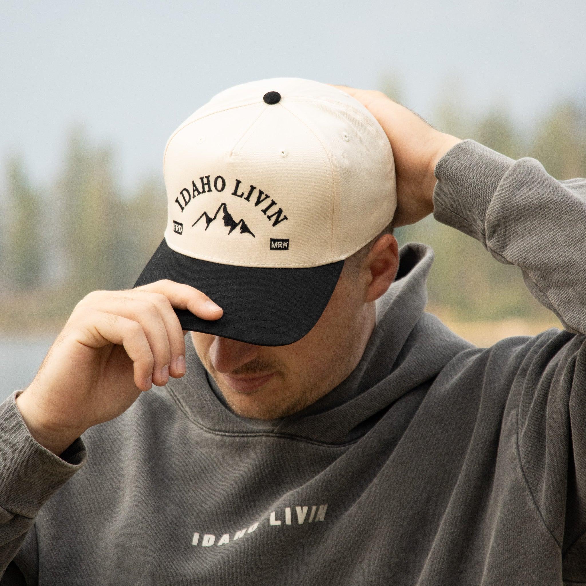 Mountain Peak Retro Hat - Beige/Black