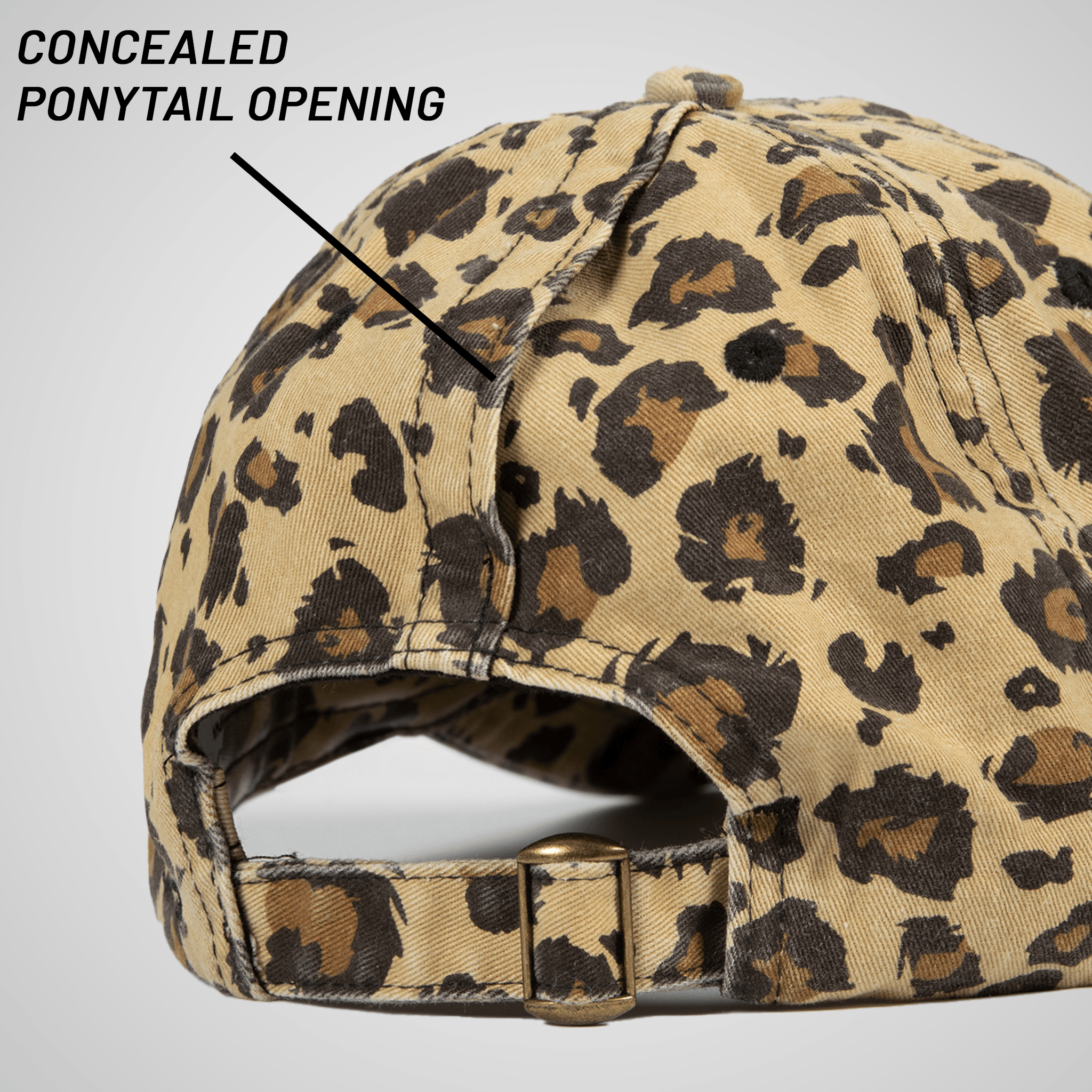 Upside Down Leopard Ponytail Cap