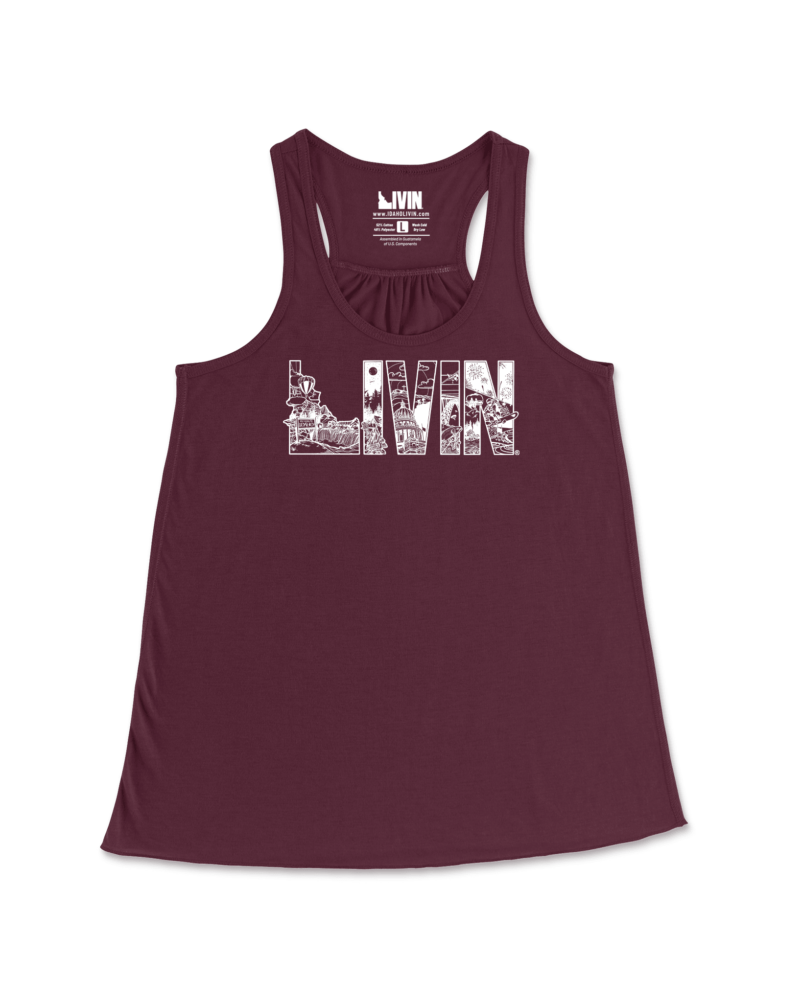 Women's Collage Racerback Tank - Idaho Livin