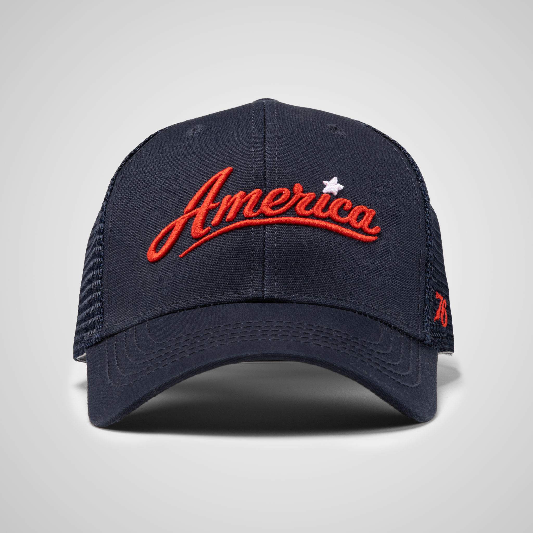 Structured America Ponytail Hat - Navy