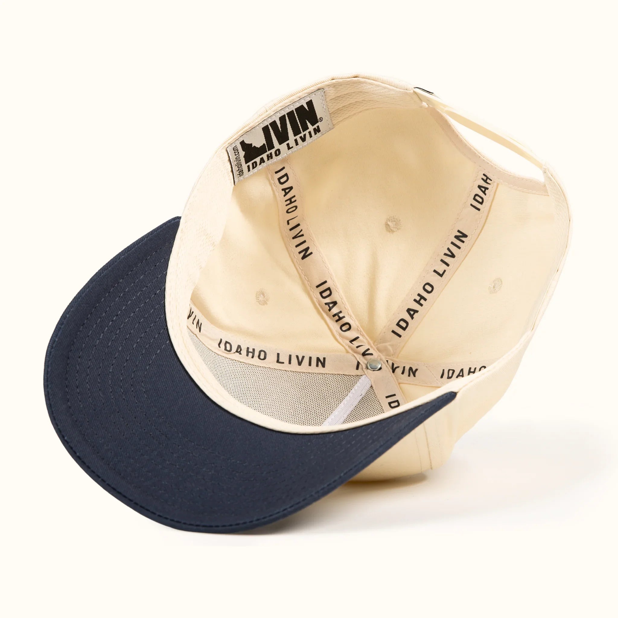 Upside Down Retro Hat - Beige/Navy