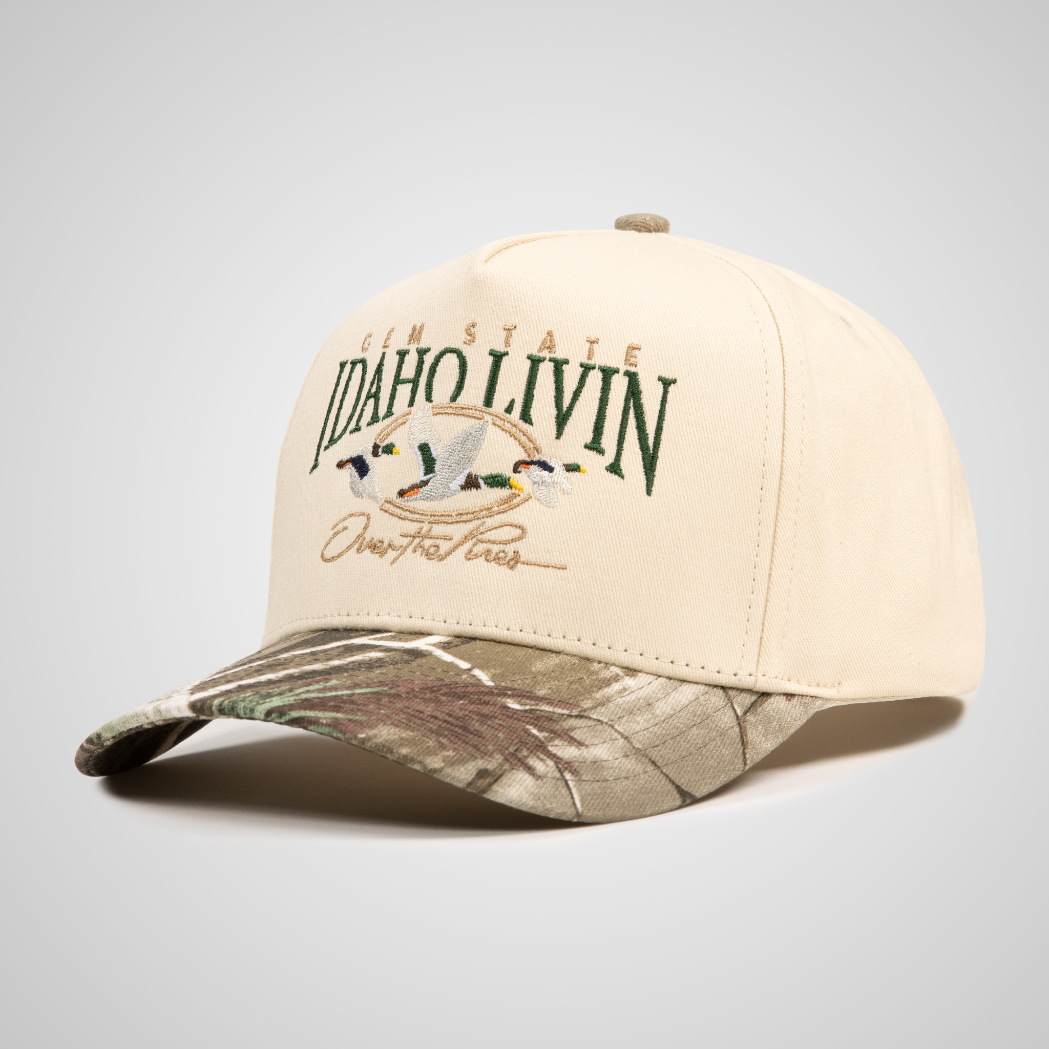Over The Pines Retro Hat | Beige/Camo