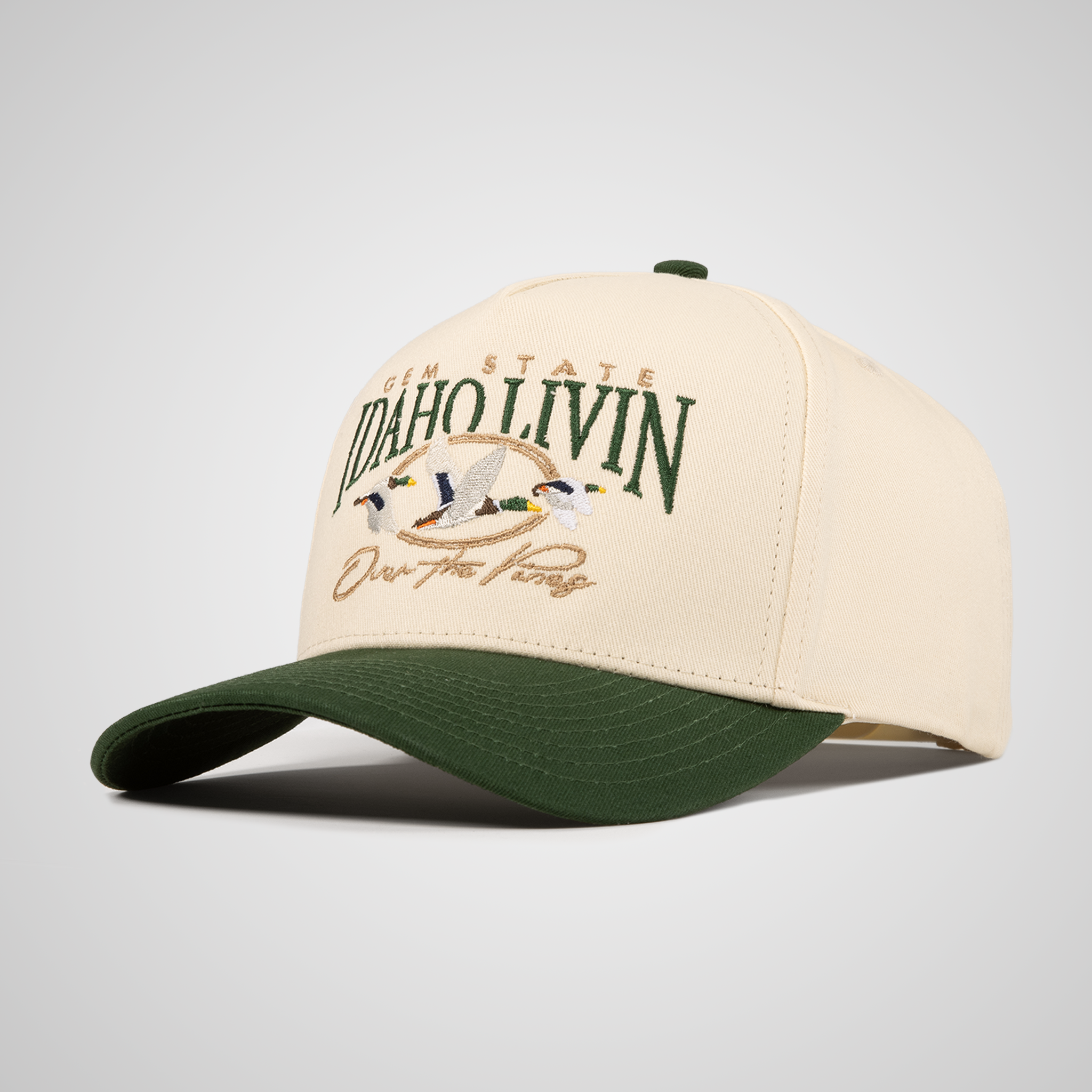 Over The Pines Retro Hat | Beige/Green
