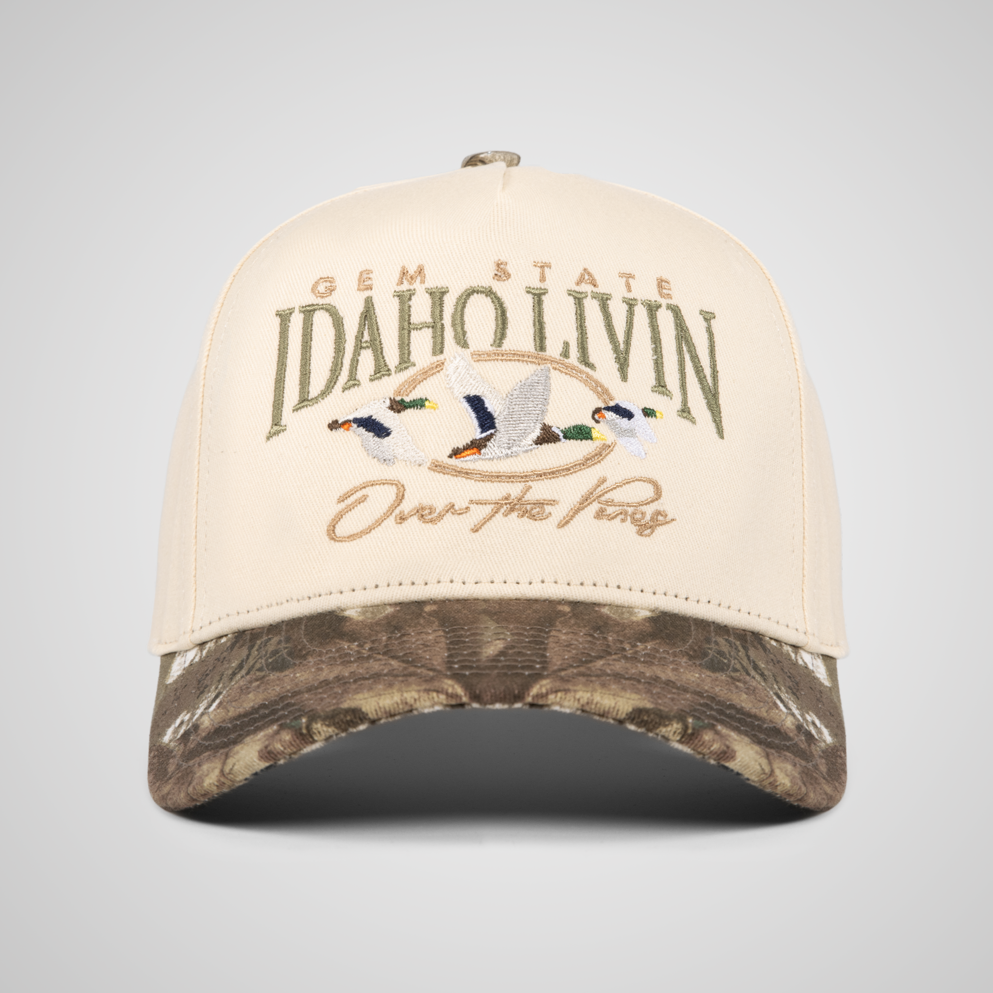 Over The Pines Retro Hat | Beige/Camo