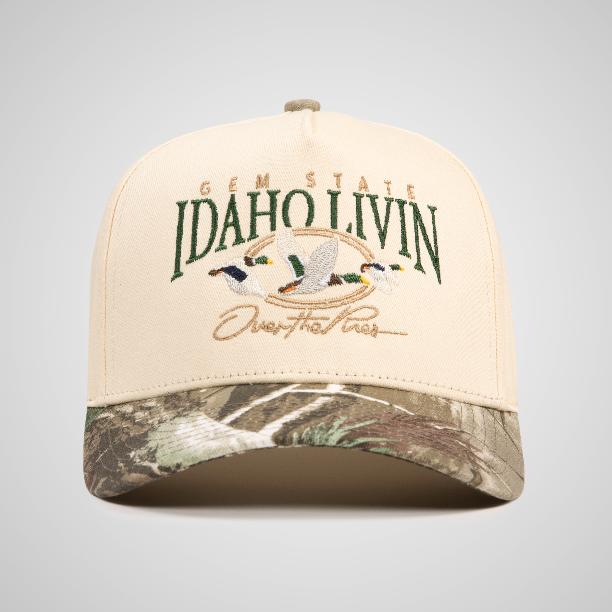 Over The Pines Retro Hat | Beige/Camo