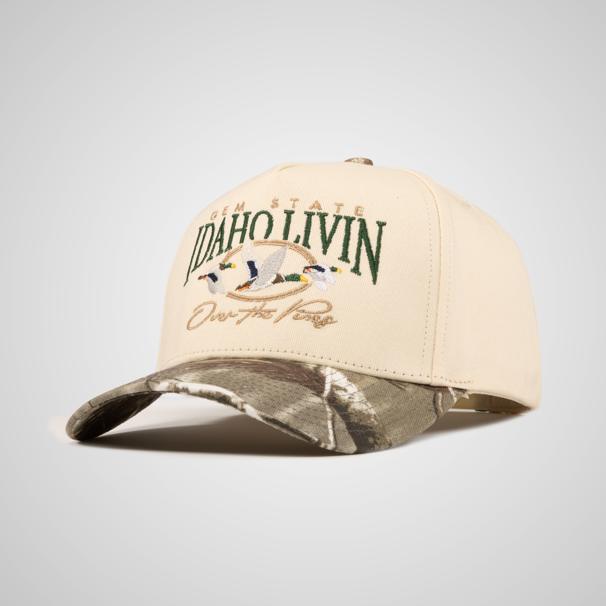 Over The Pines Retro Hat | Beige/Camo