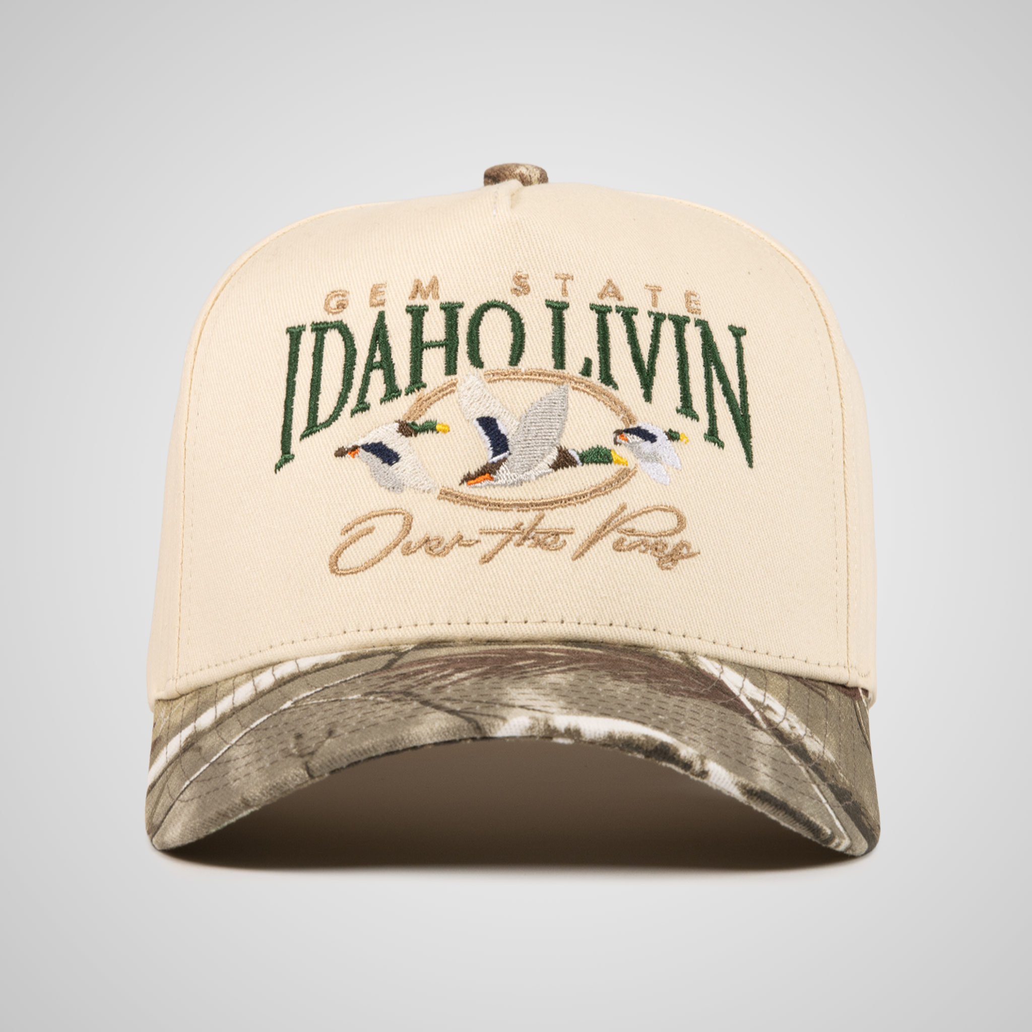 Over The Pines Retro Hat | Beige/Camo