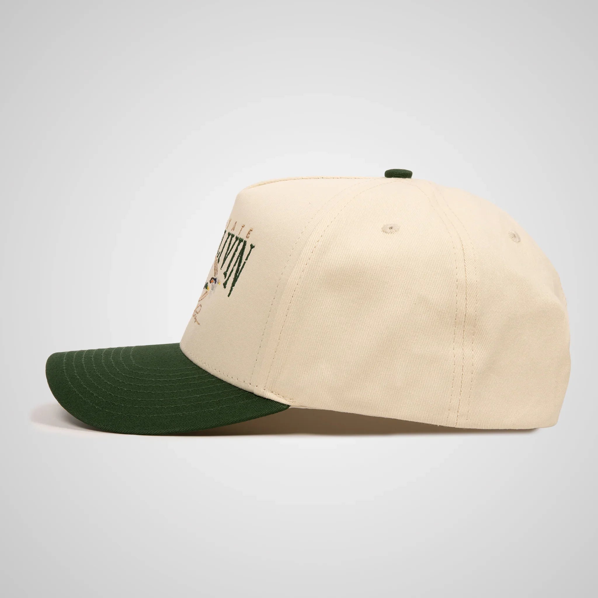 Over The Pines Retro Hat | Beige/Green