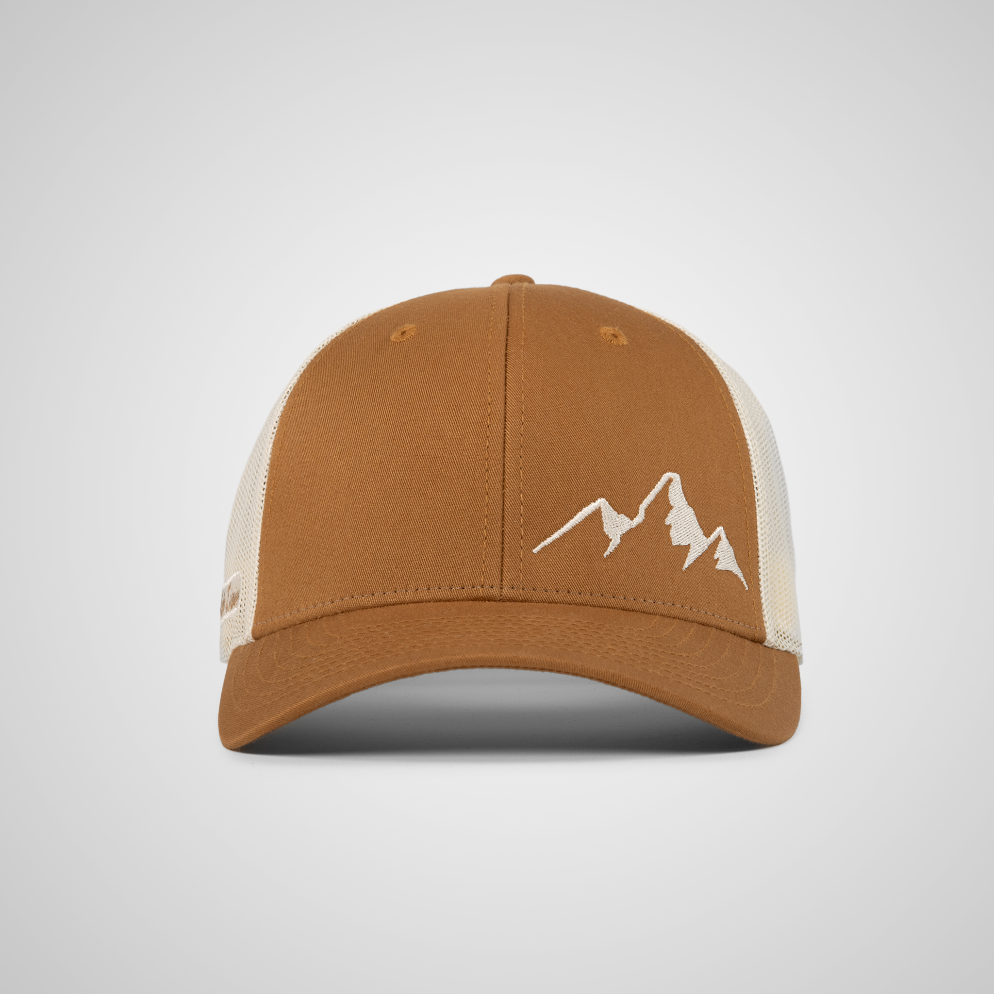 Low Profile Peak Trucker Hat | Carmel/Beige