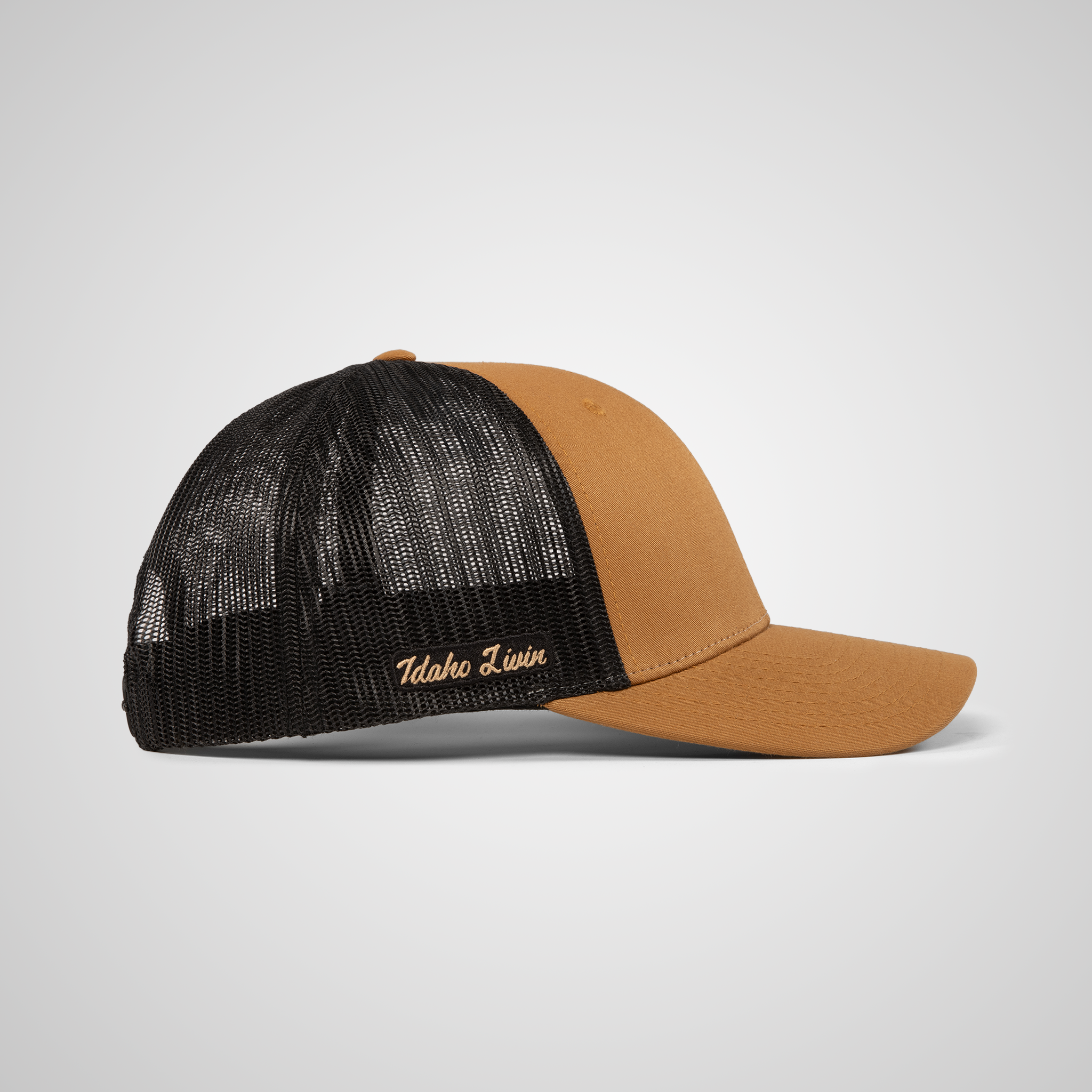 Low Profile Peak Trucker Hat | Carmel/Black