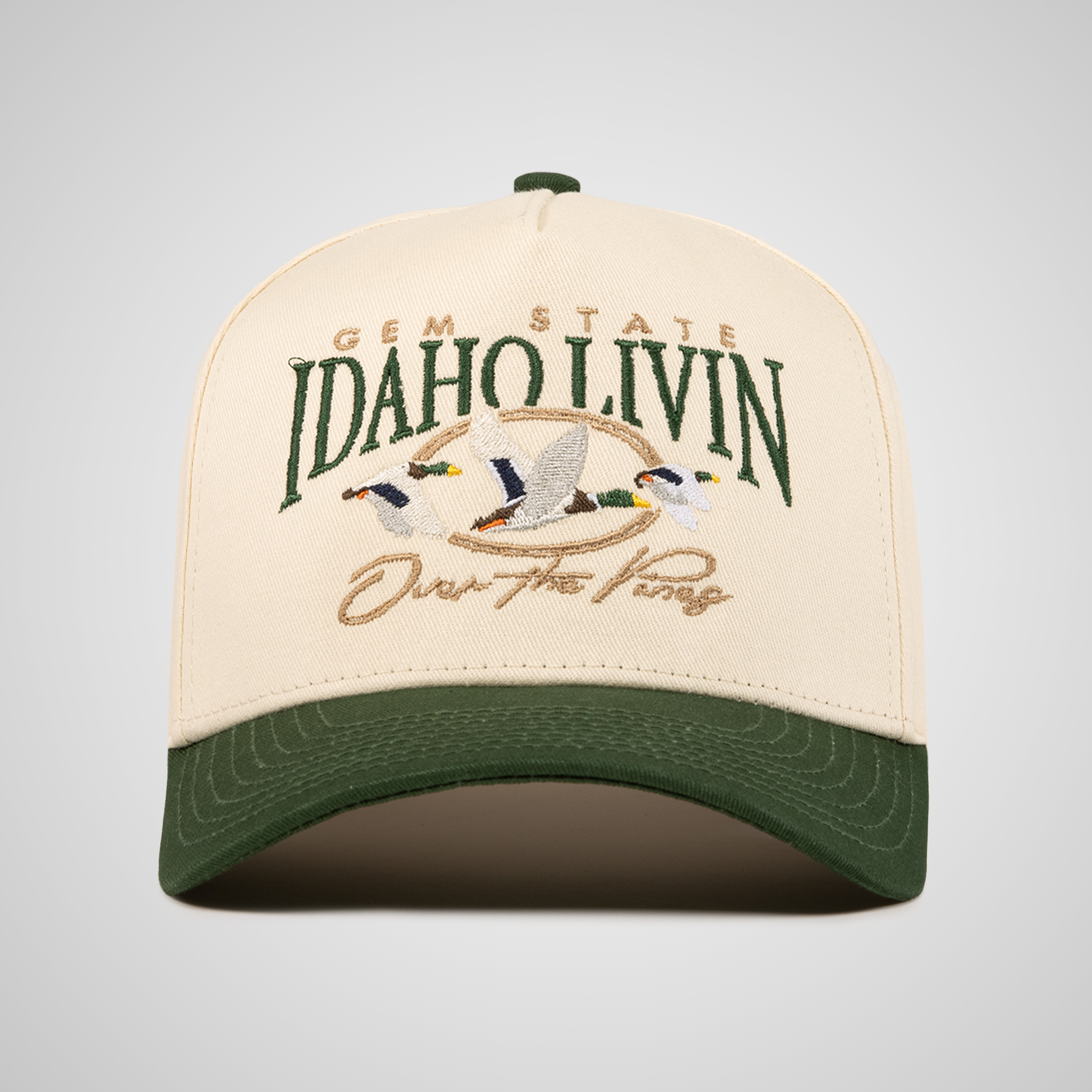 Over The Pines Retro Hat | Beige/Green