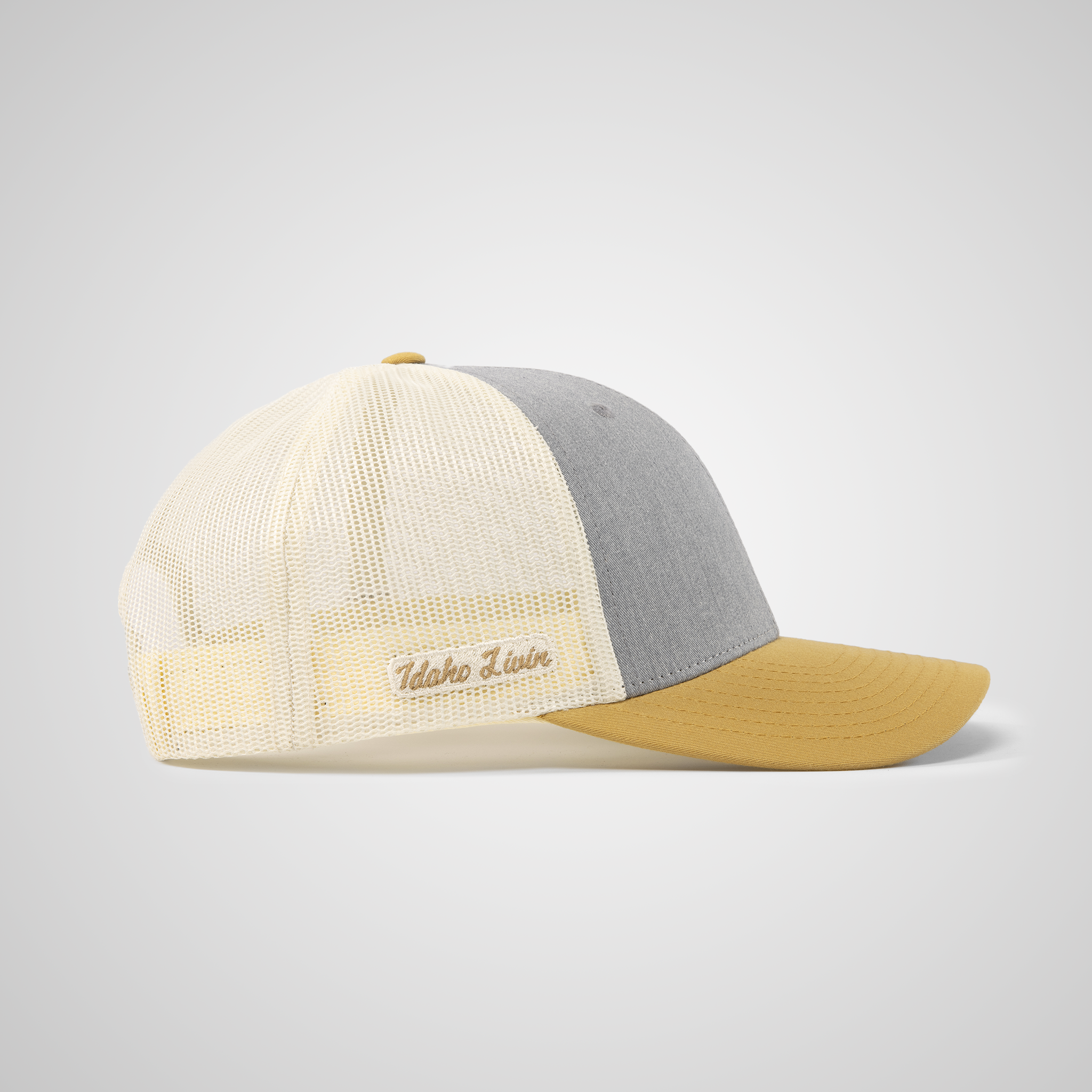 Low Profile Peak Trucker Hat | Heather Birch/Amber Gold