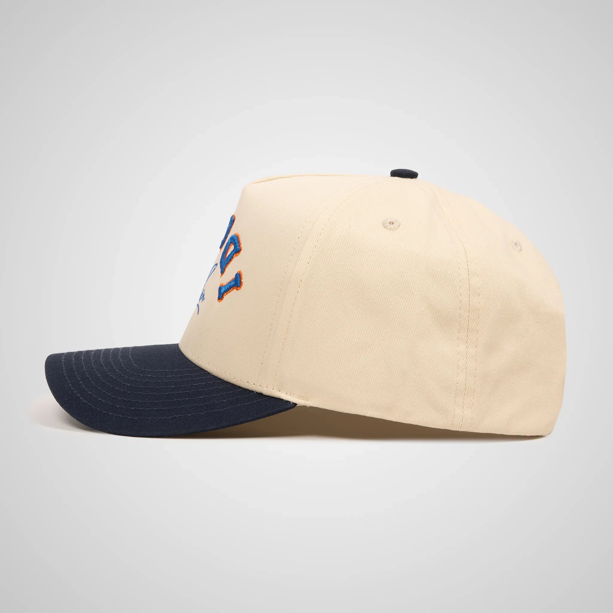 Upside Down Retro Hat - Beige/Navy