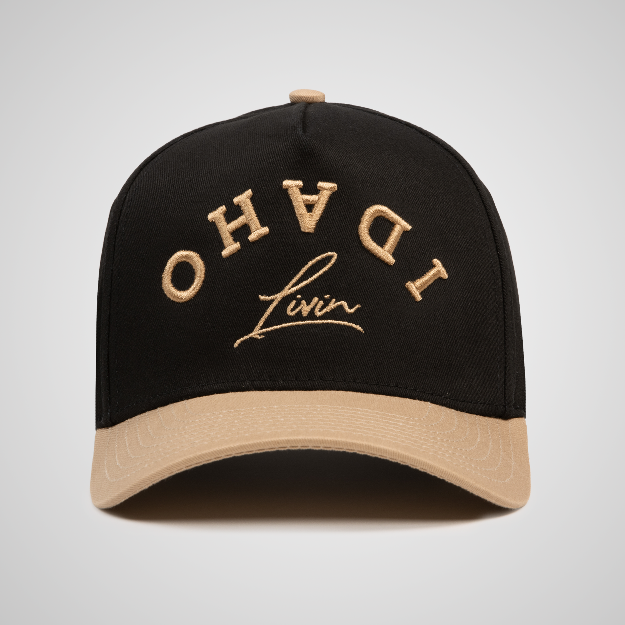 Upside Down Retro Hat - Black/Khaki