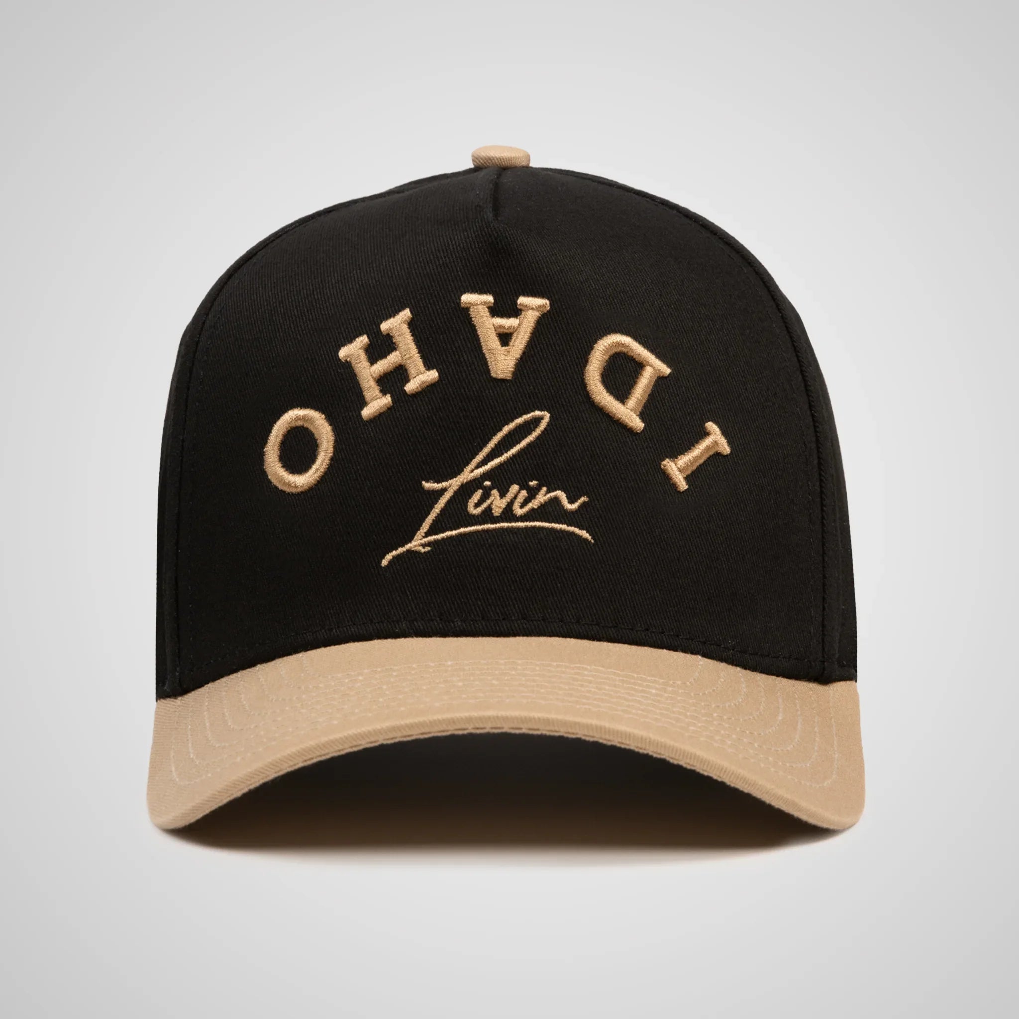 Upside Down Retro Hat - Black/Khaki
