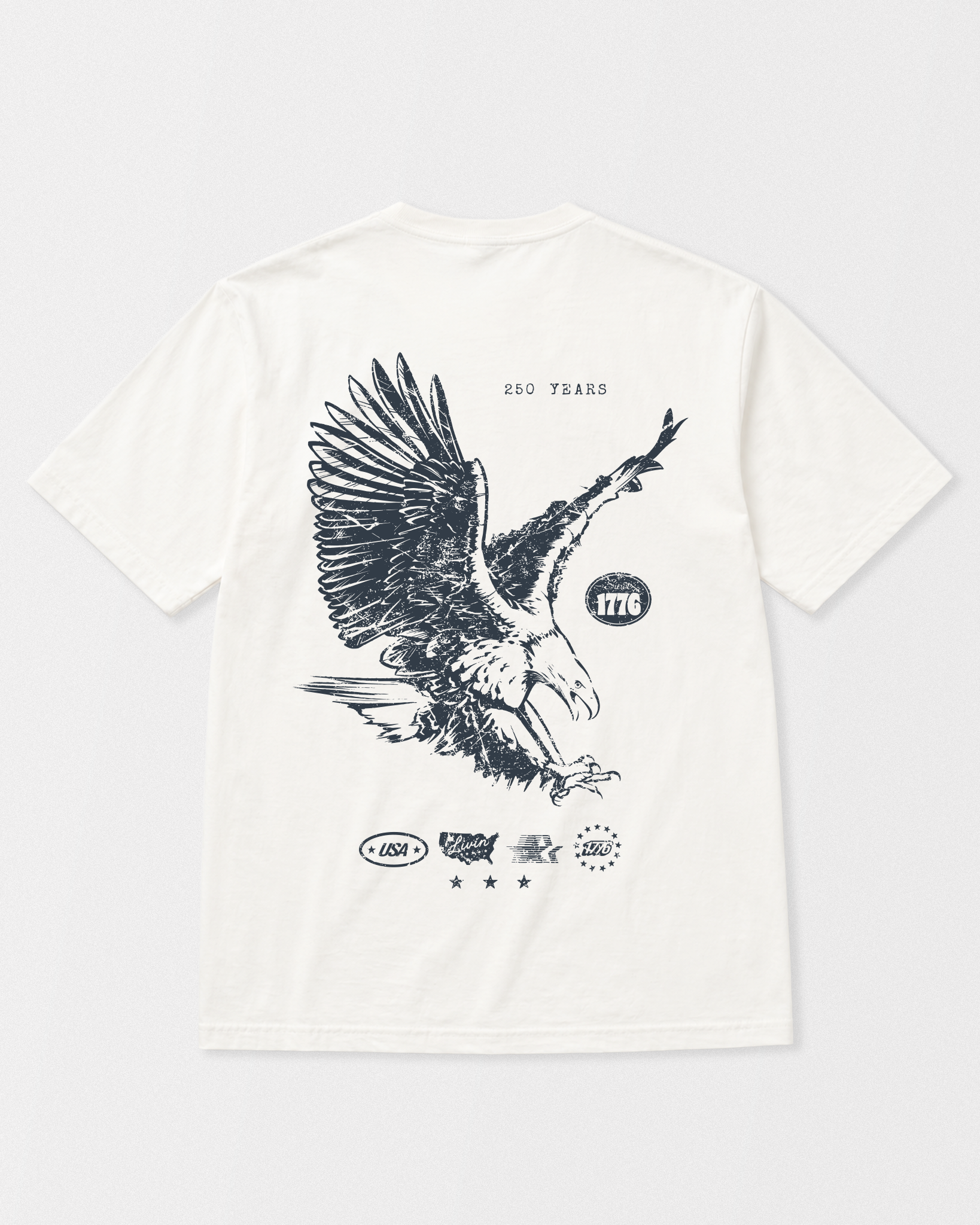 Eagle Heavyweight Washed Graphic Tee | White