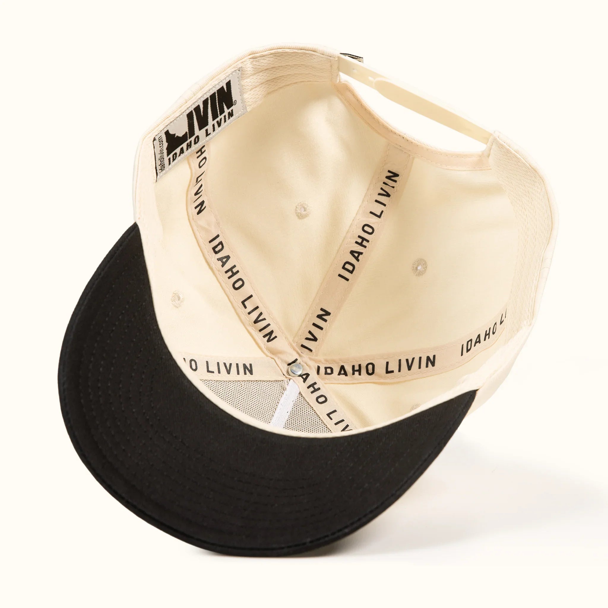 Upside Down Retro Hat - Beige/Black