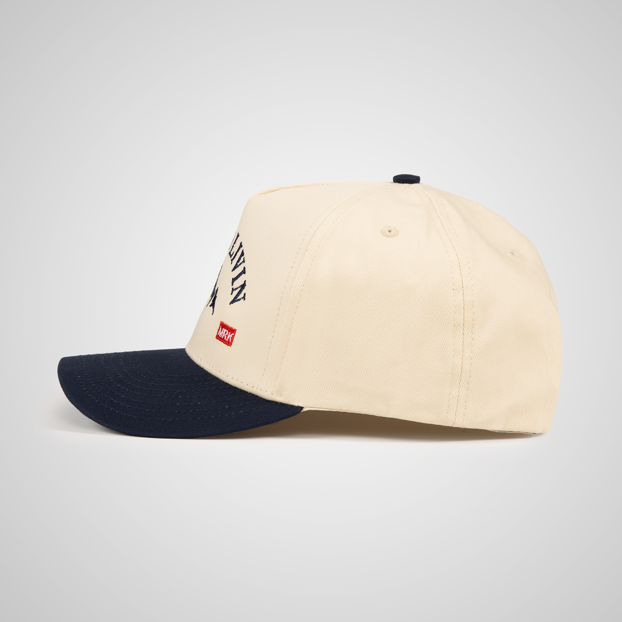 Mountain Peak Retro Hat - Beige/Navy