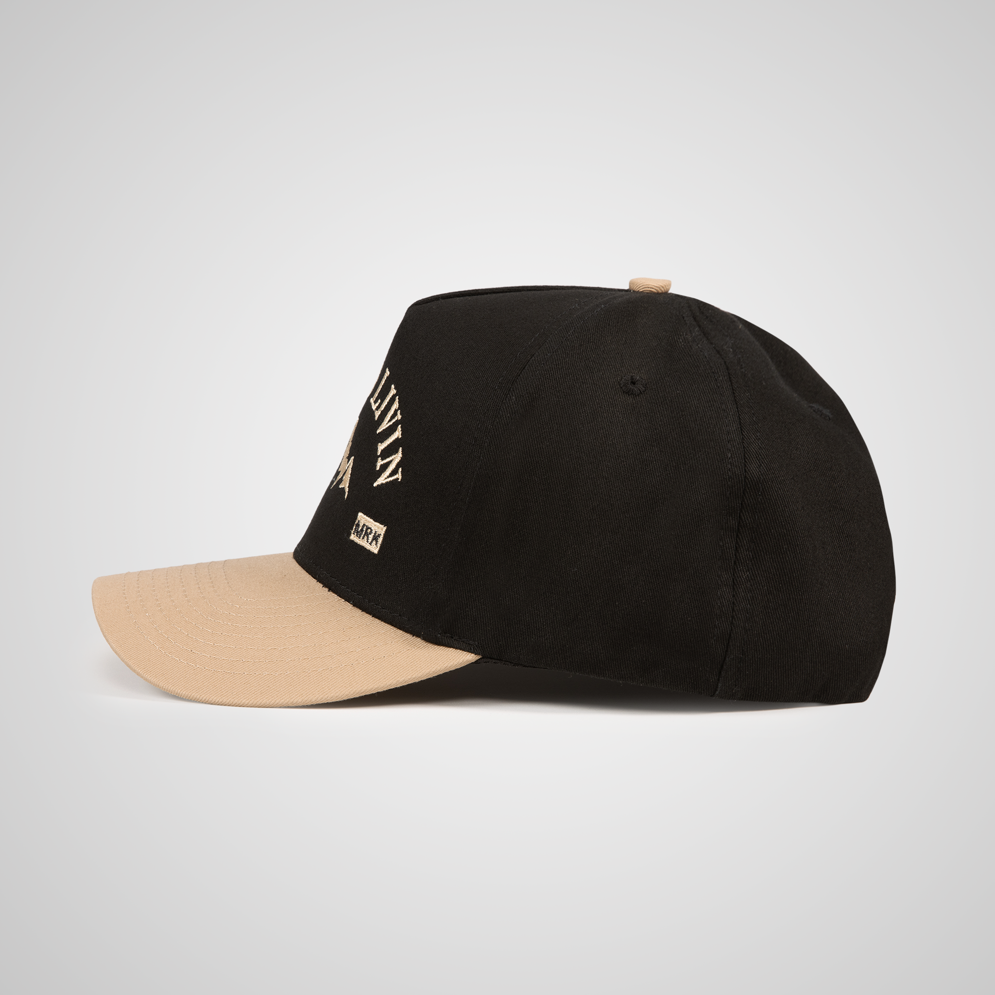 Mountain Peak Retro Hat - Black/Khaki