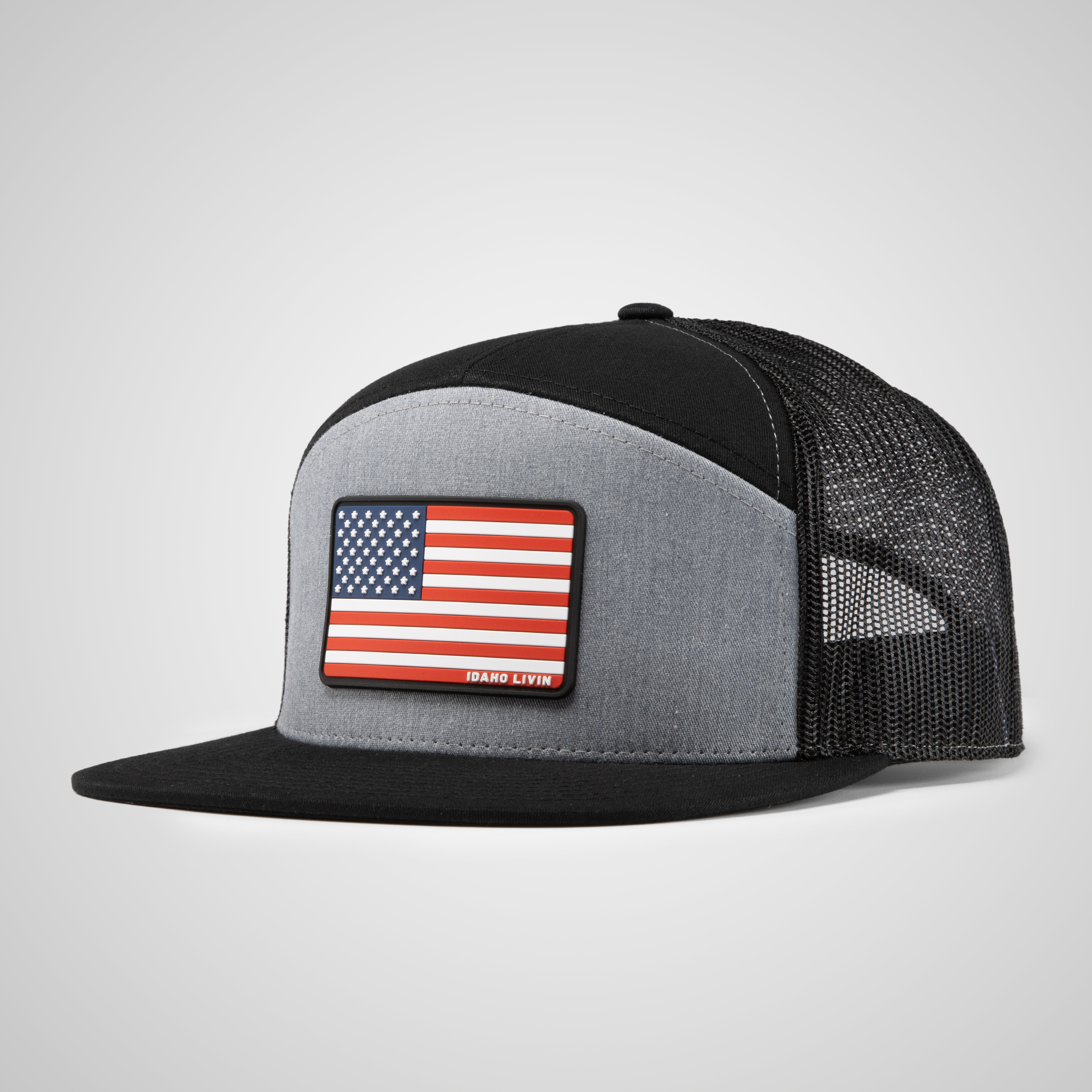 7 Panel Flag Hat | Heather/Black