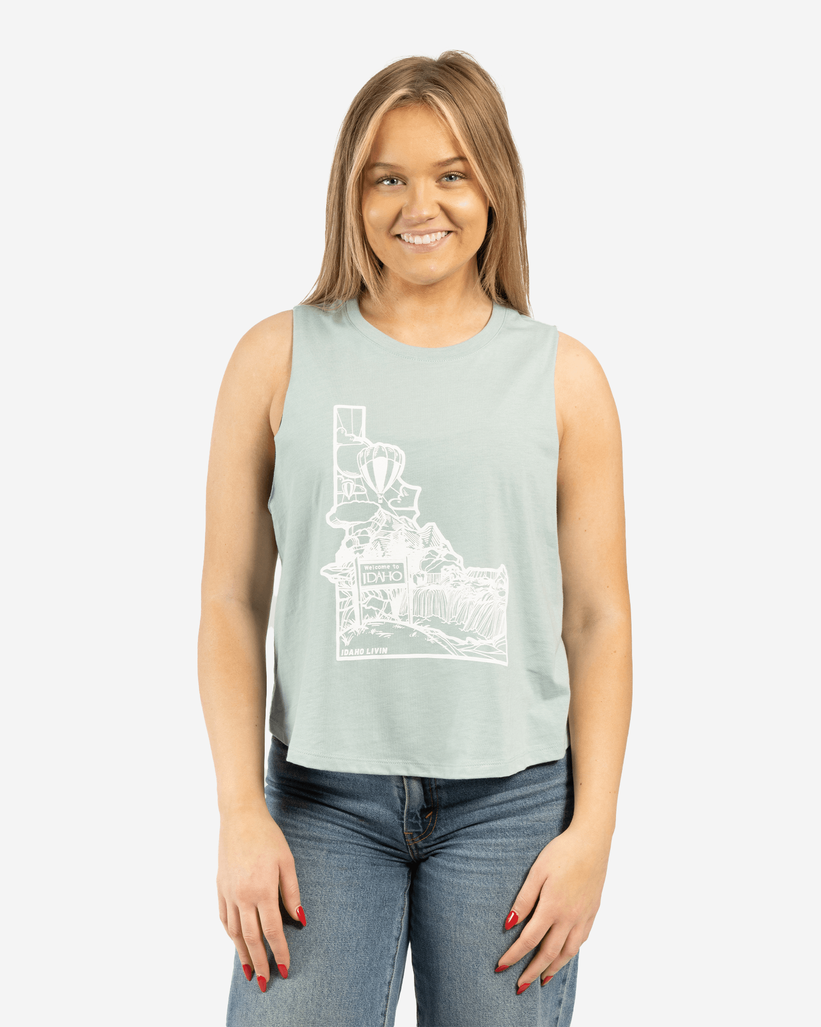 Womens Idaho Cropped Muscle Tank