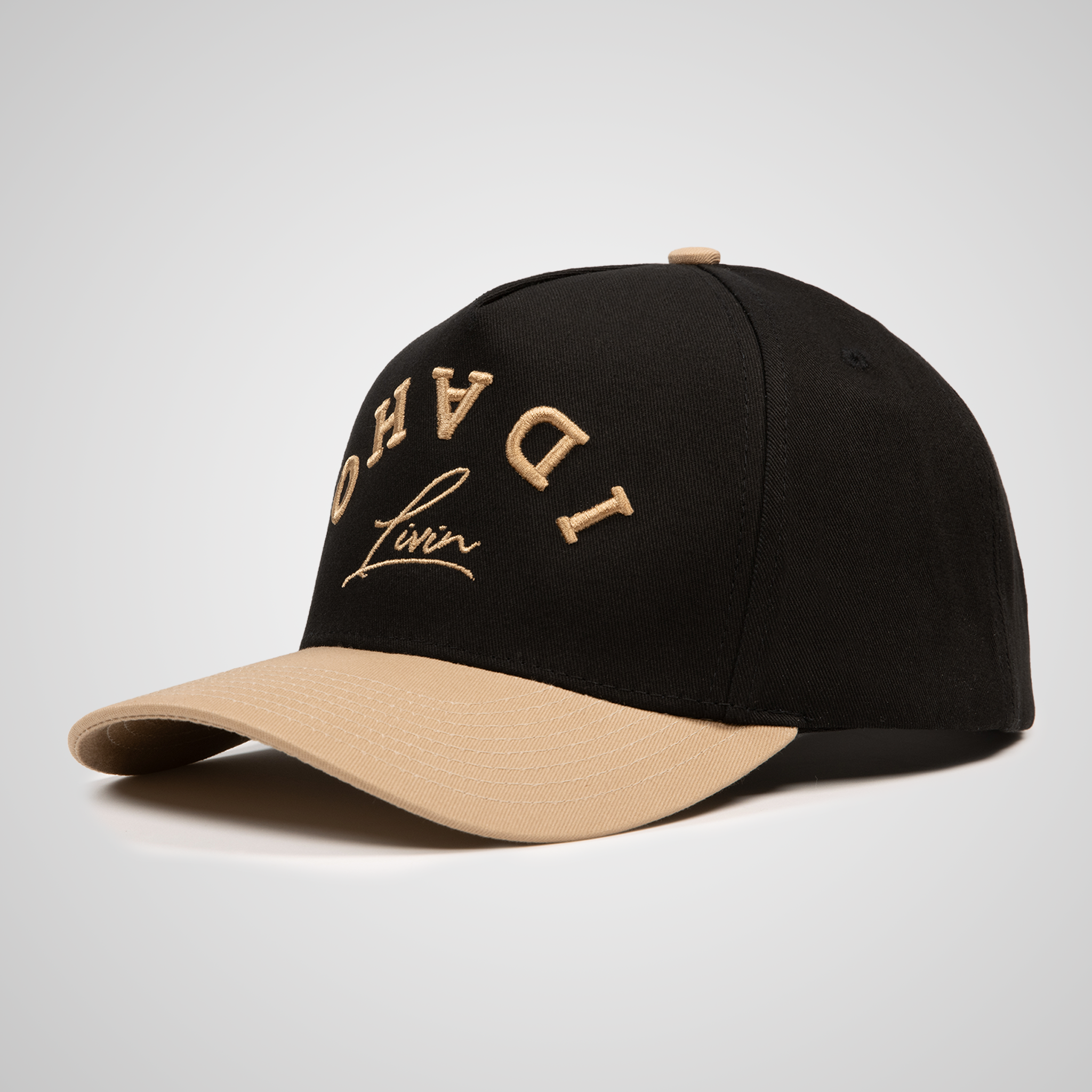 Upside Down Retro Hat - Black/Khaki