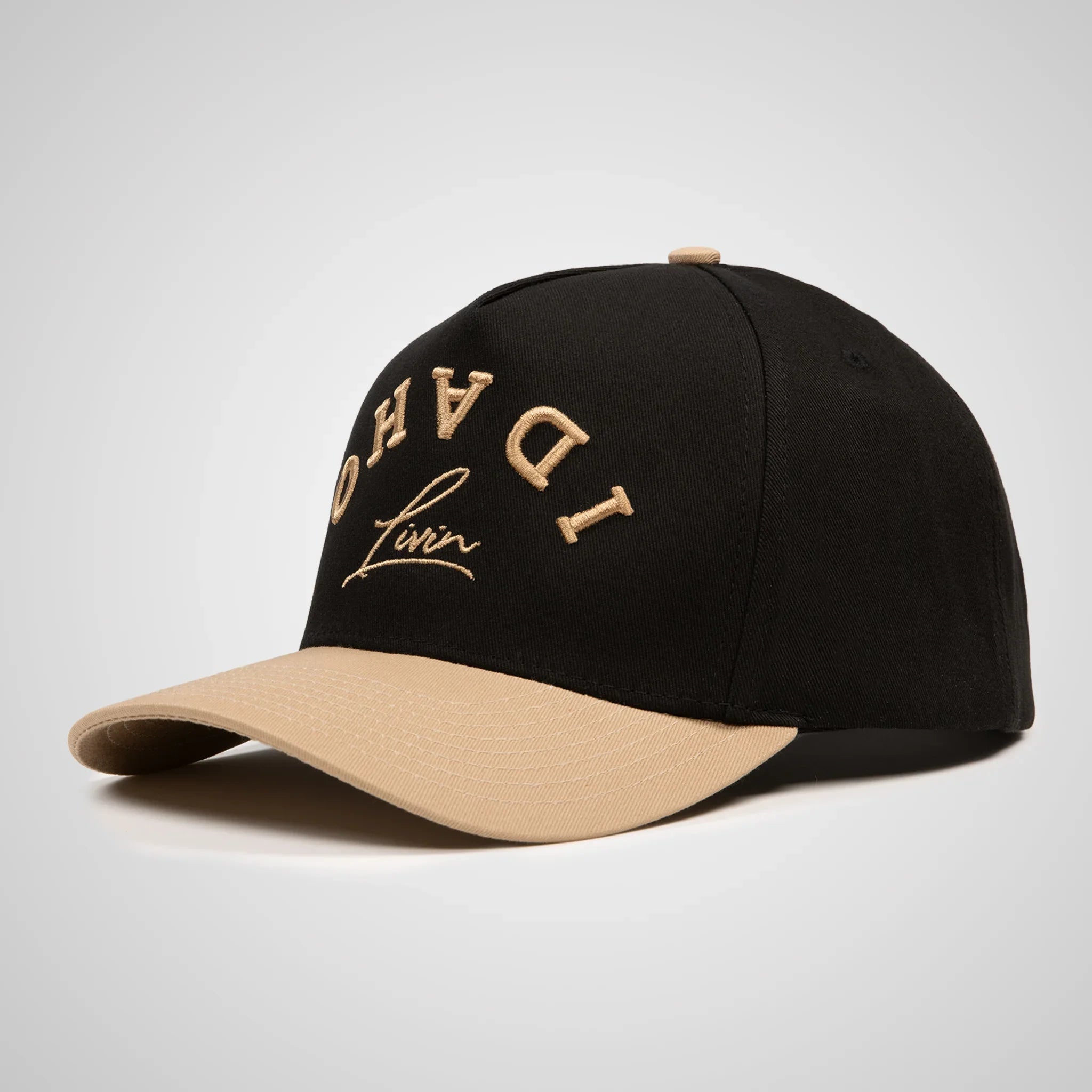 Upside Down Retro Hat - Black/Khaki