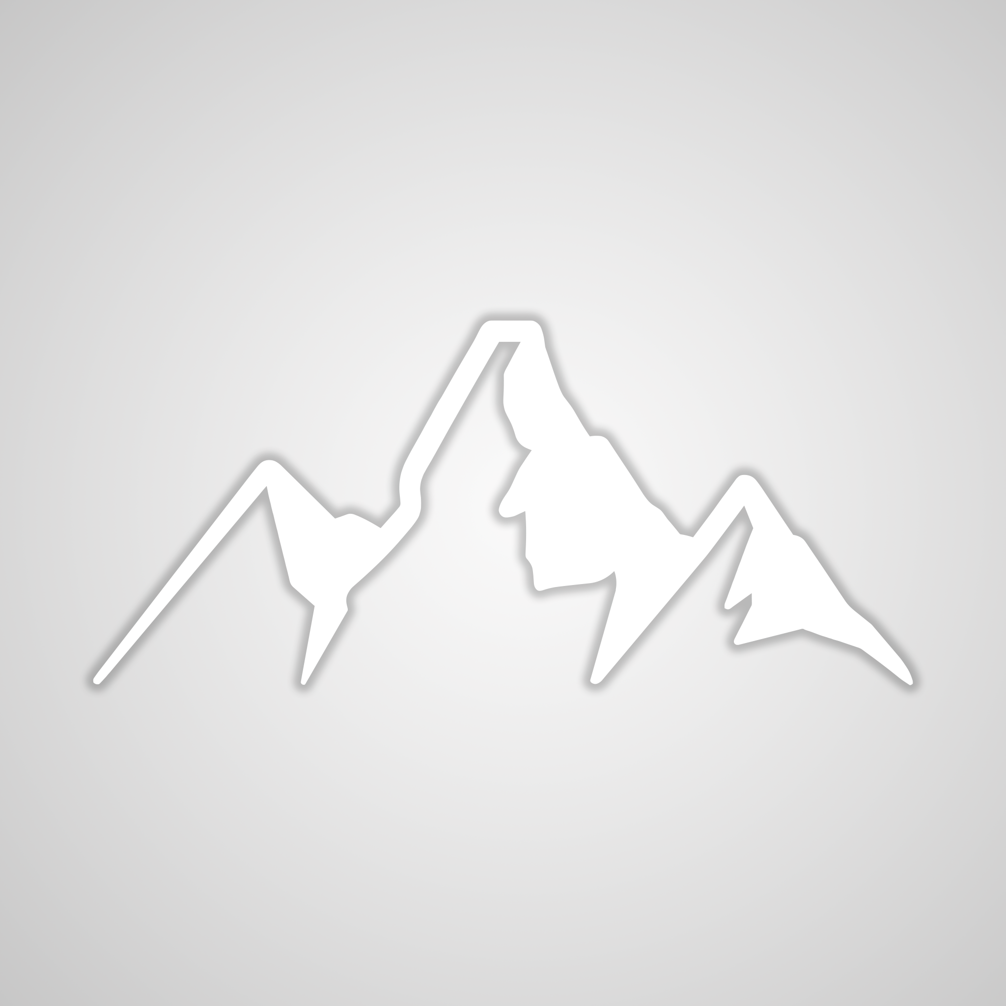 Mountain Peak Decal - White