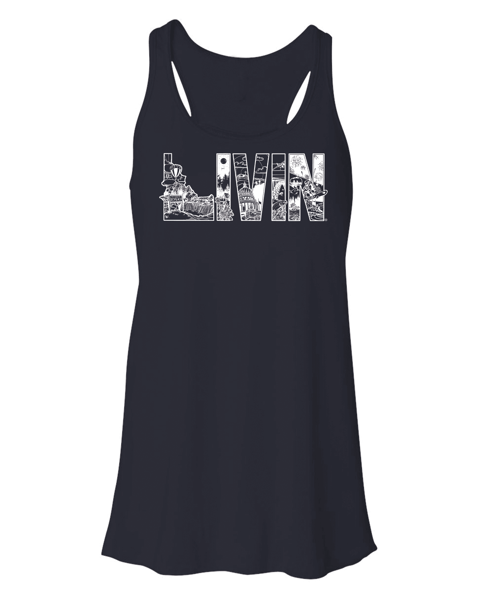 Women's Collage Racerback Tank Idaho Livin