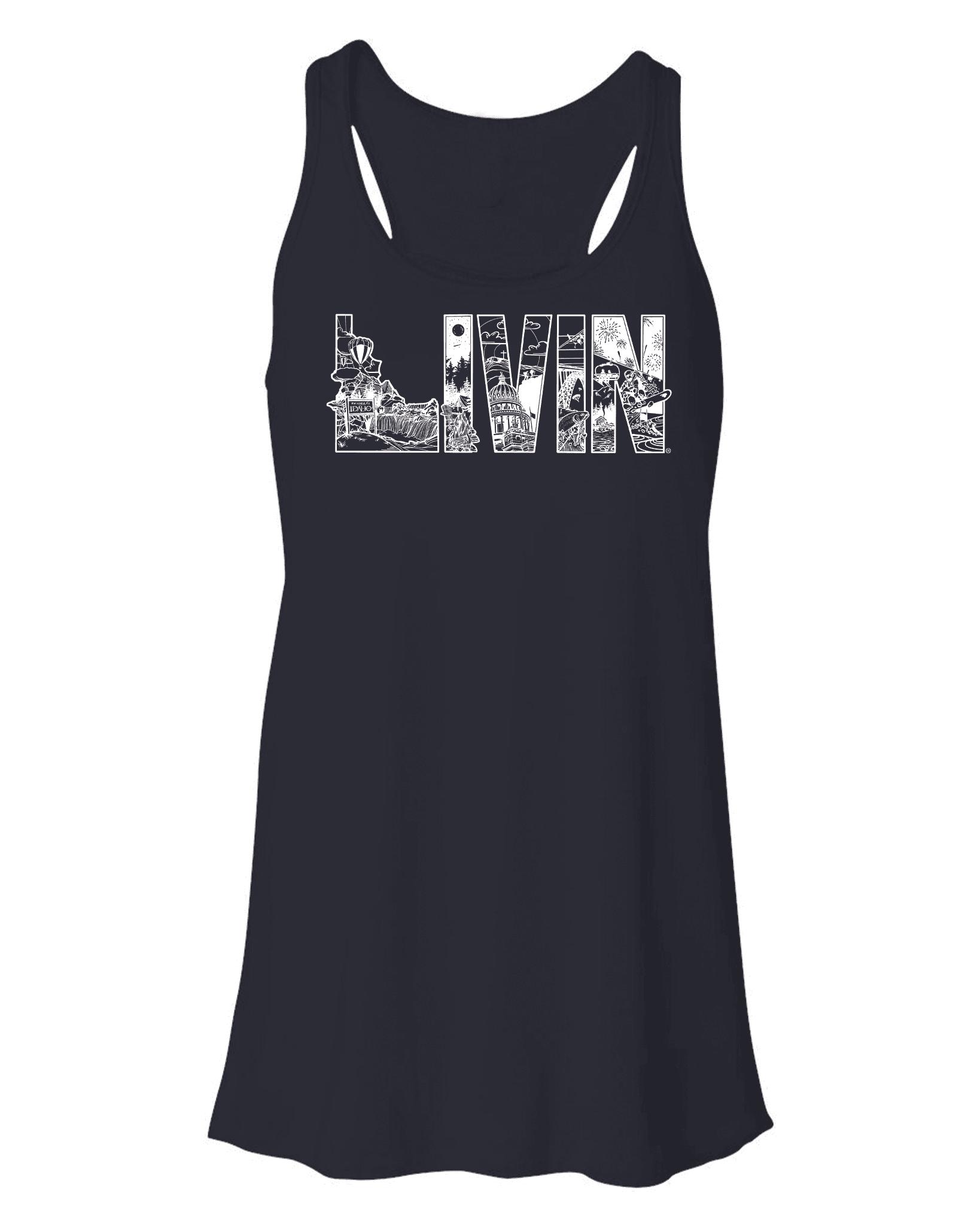 Women's Collage Racerback Tank Idaho Livin