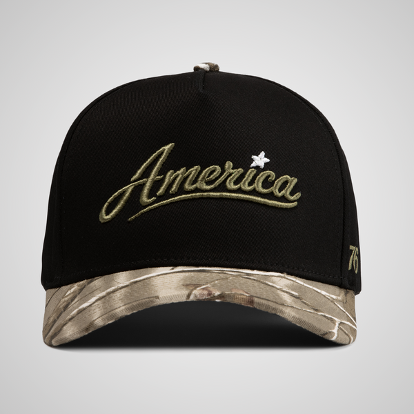 America Retro Hat | Black Camo