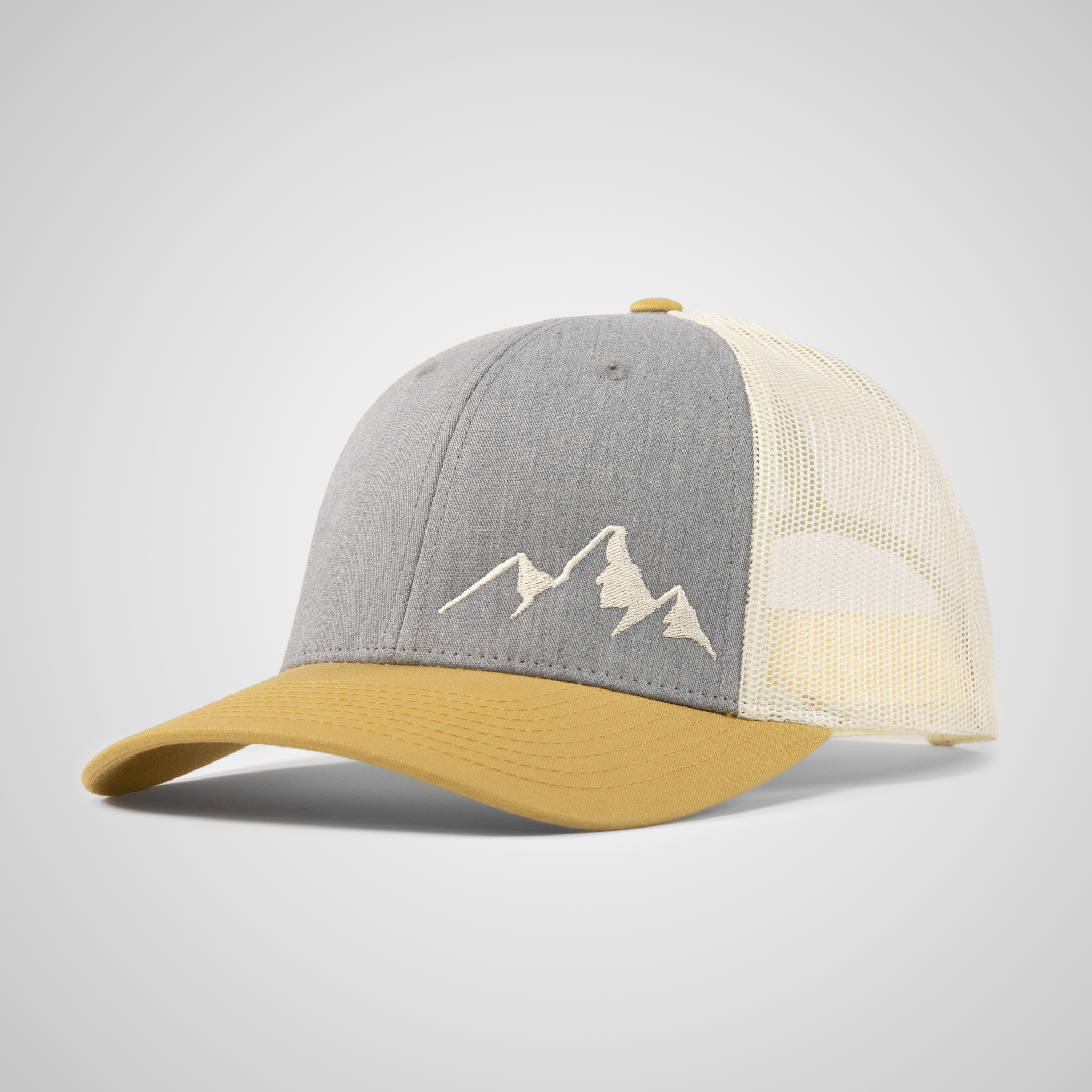 Low Profile Peak Trucker Hat | Heather Birch/Amber Gold