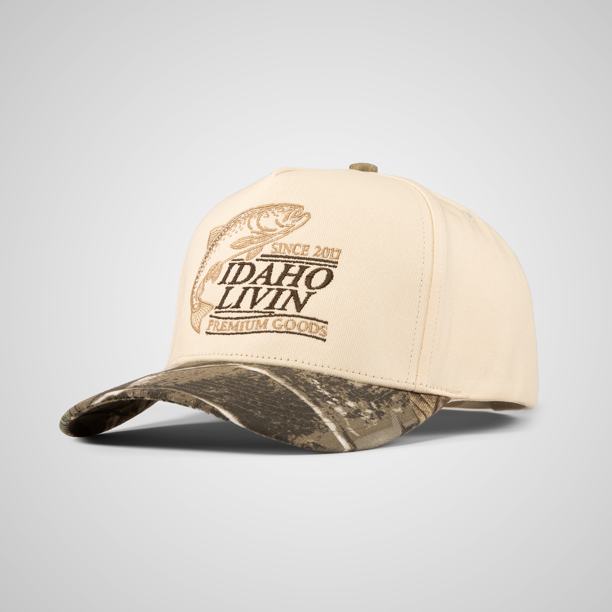 Fish Retro Hat - Beige/Camo