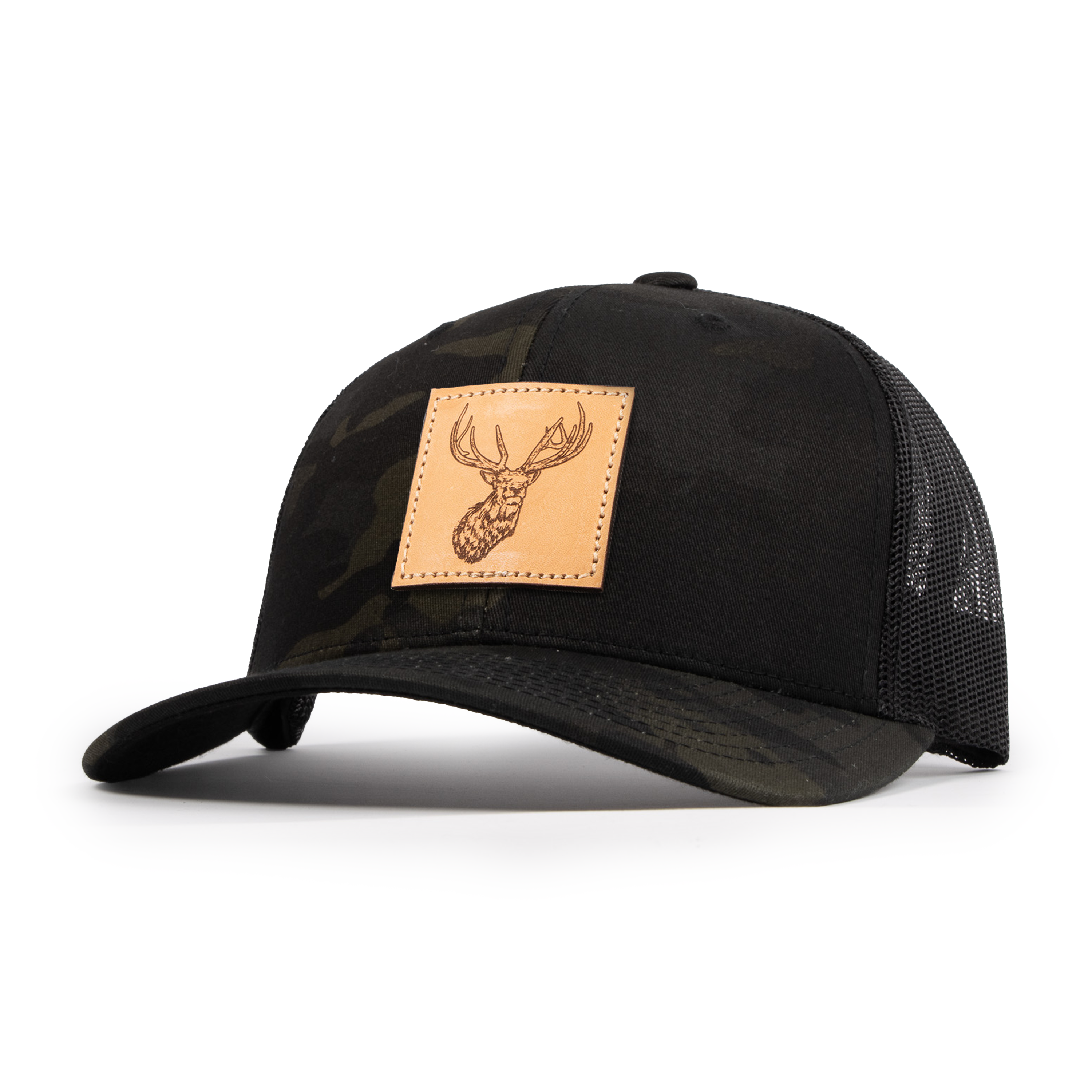 Elk Leather Patch Classic Trucker Hat