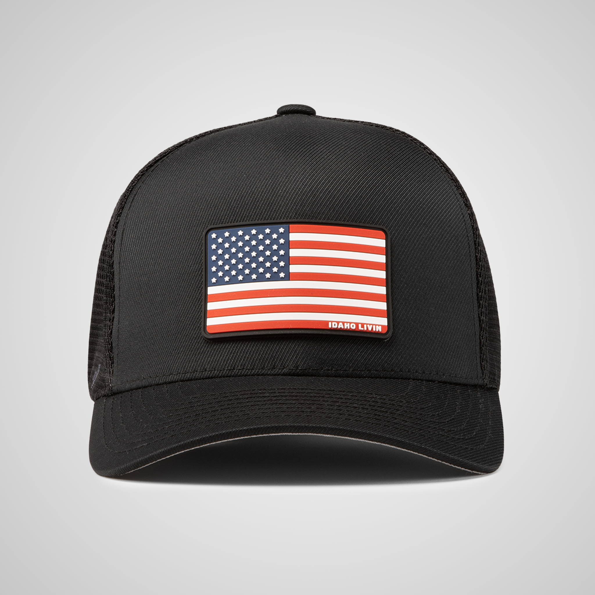 FlexFit Flag Meshback Hat | Black