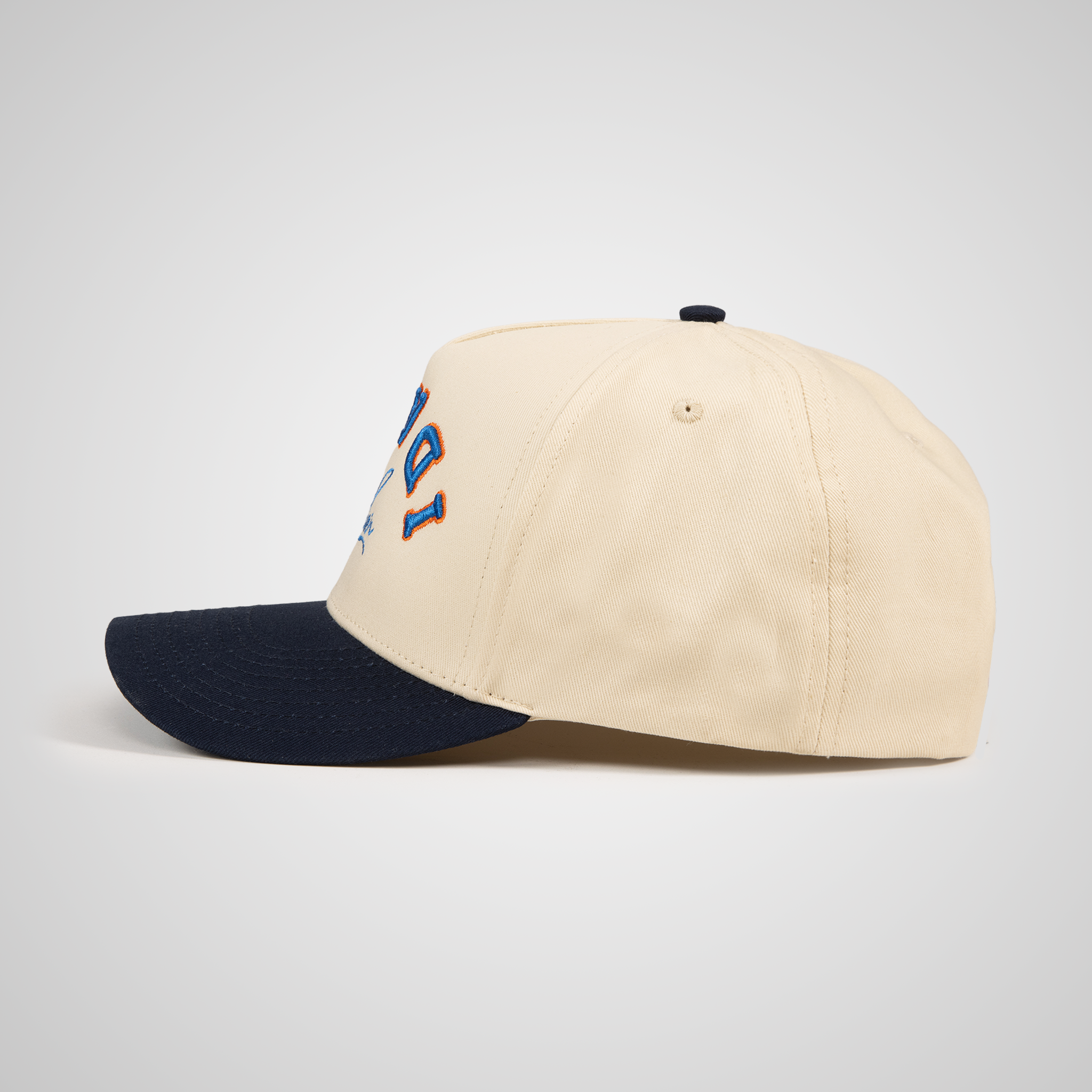 Upside Down Retro Hat - Beige/Navy