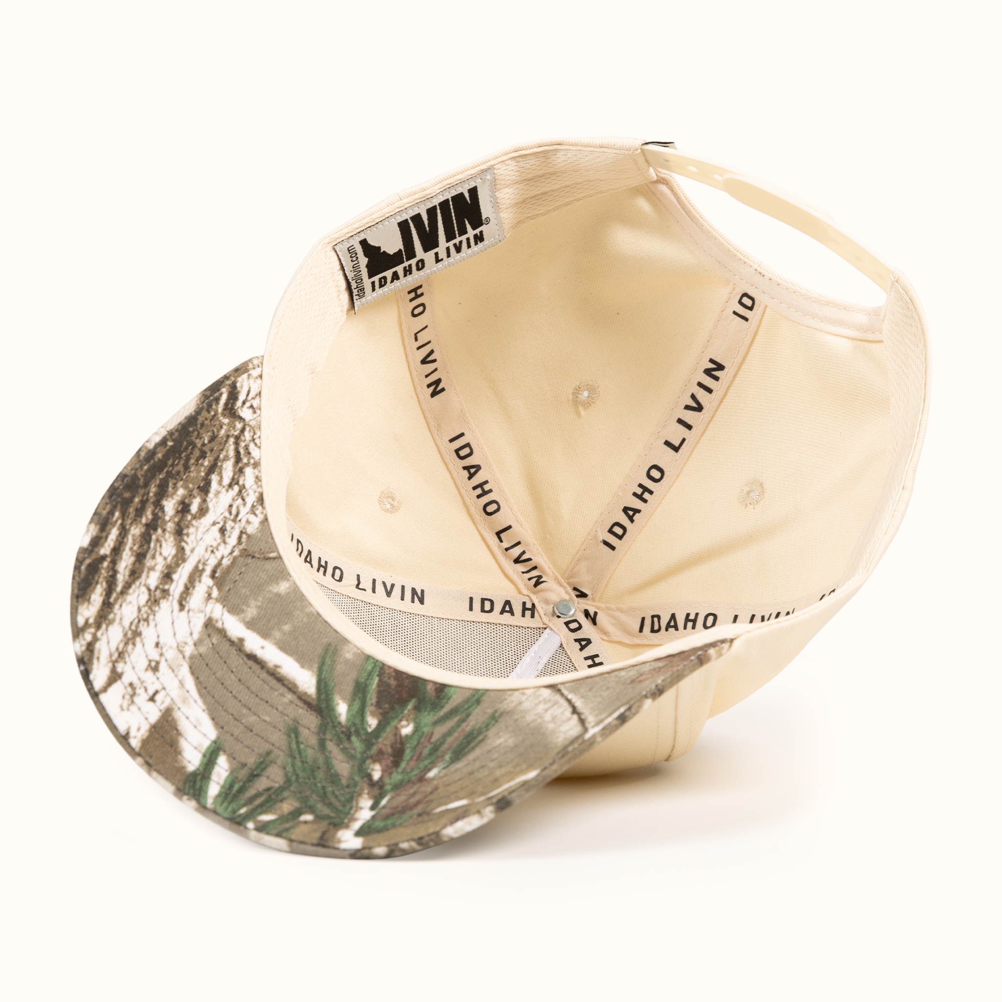 Upside Down Retro Hat - Beige/Camo