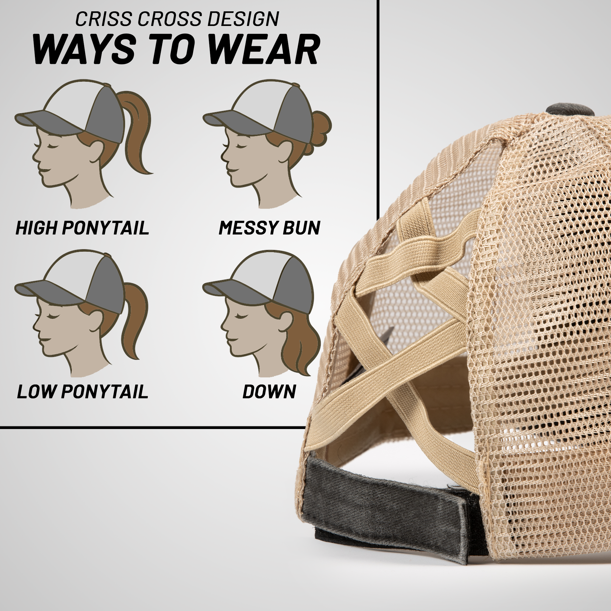 Distressed Peak Ponytail Hat